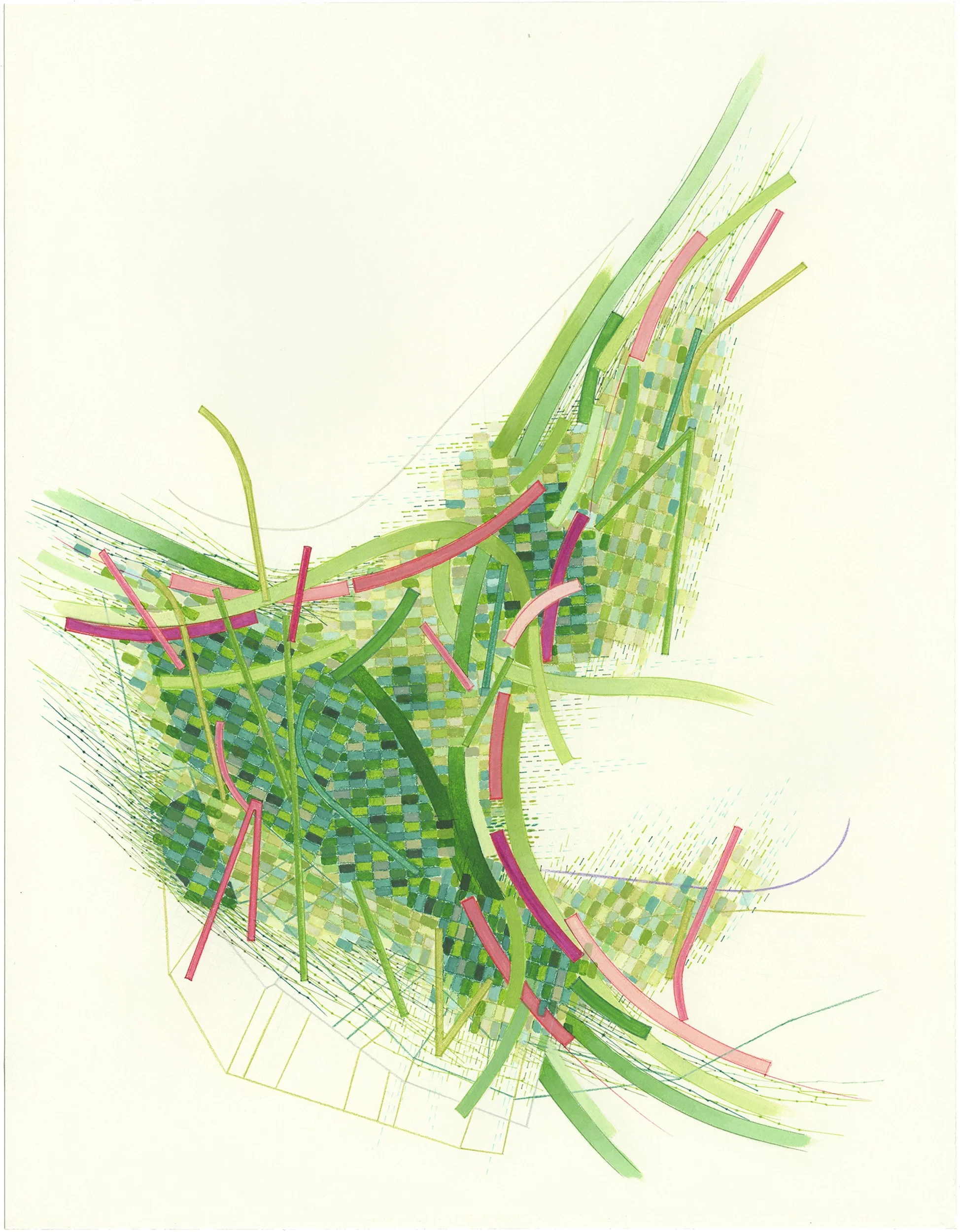 Eve Laroche-Joubert Bailey_2016_Arkidem drawing series_Green 7723_15 x 19.5 inches .jpg