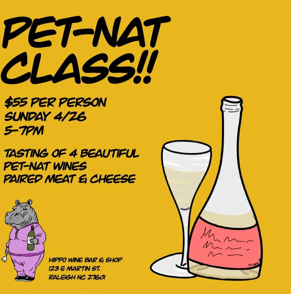 ONLY A FEW TICKETS LEFT!!! Get them while you can! Perfect time for this BEAUTIFUL weather. Our Pet-Nat class is Sunday April 26th, 5-7pm! Don&rsquo;t know what Pet-Nats are, who cares! Come learn about these amazing sparkling wines, and what makes t