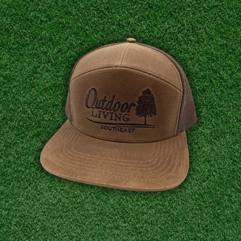Waxed 7 Panel Embroidered Hat