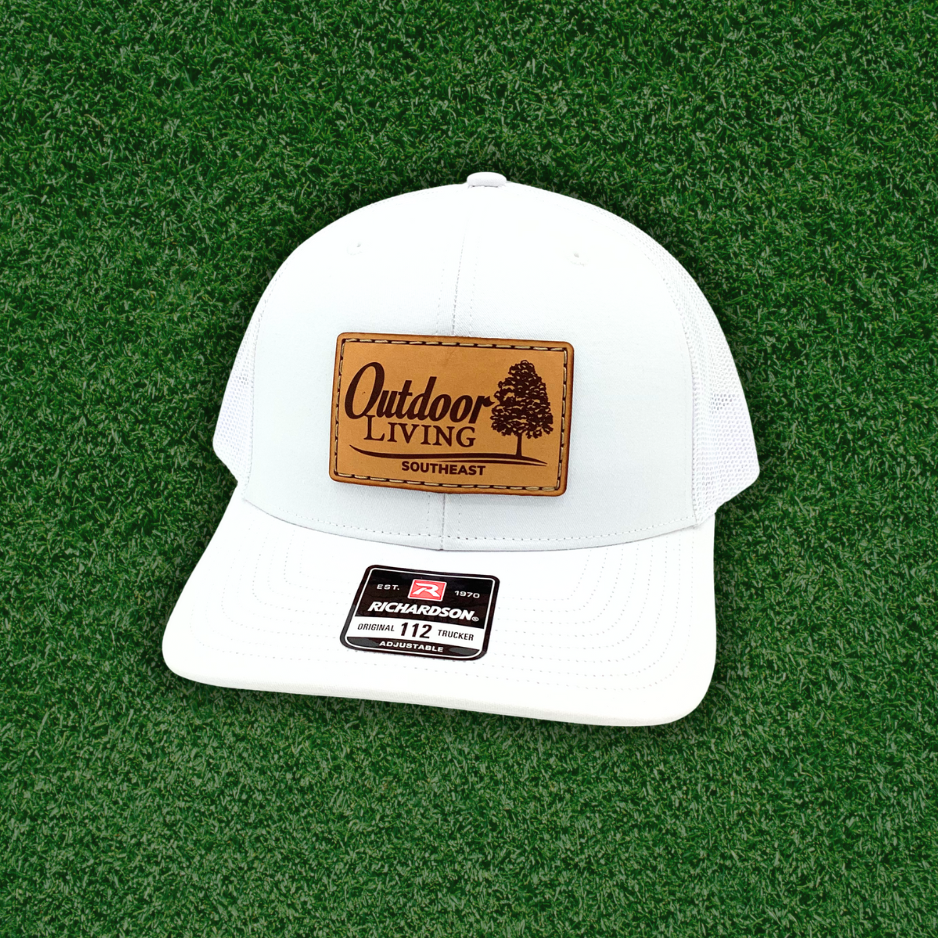 White R112 Leather Patch Hat