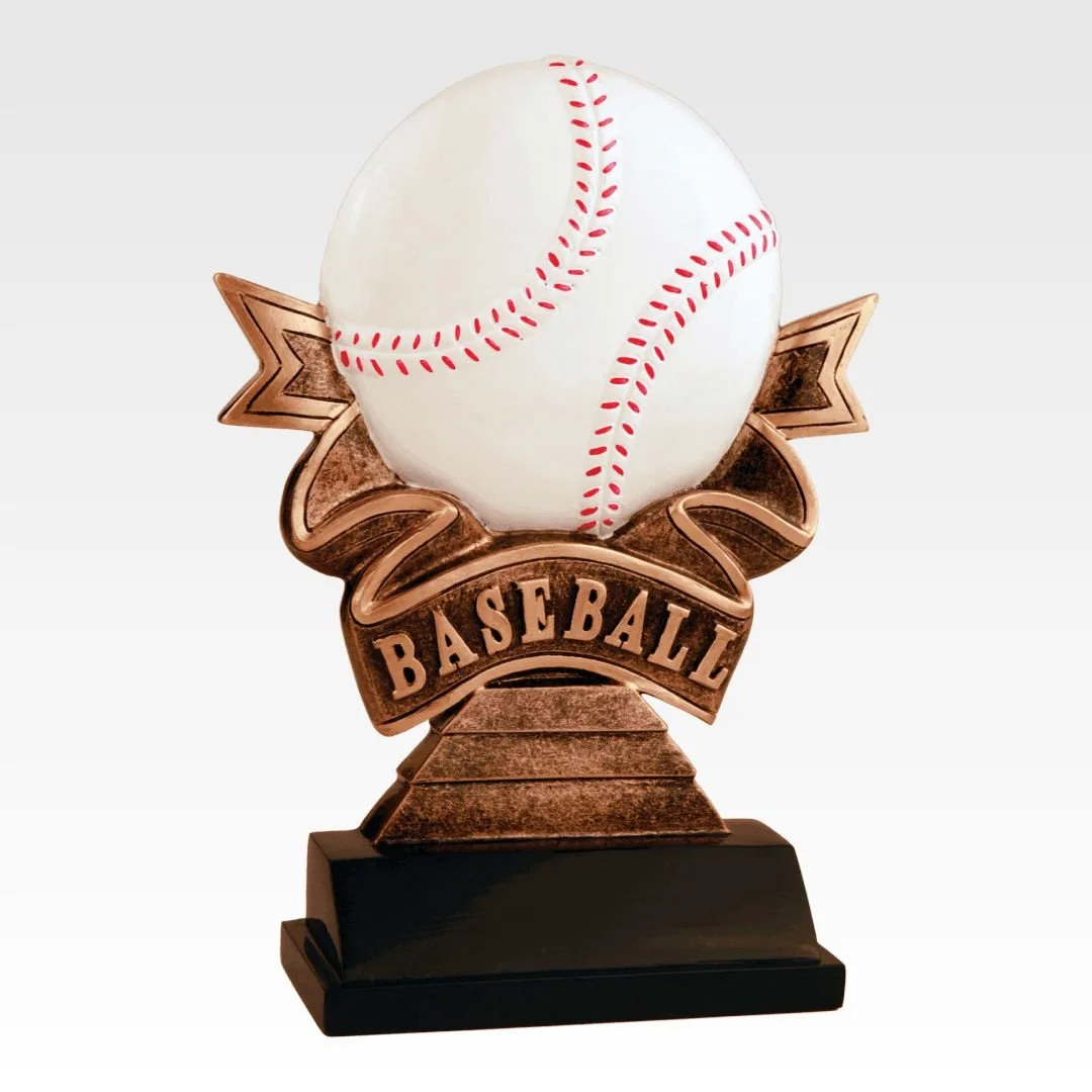 Baseball Ribbon Resin
