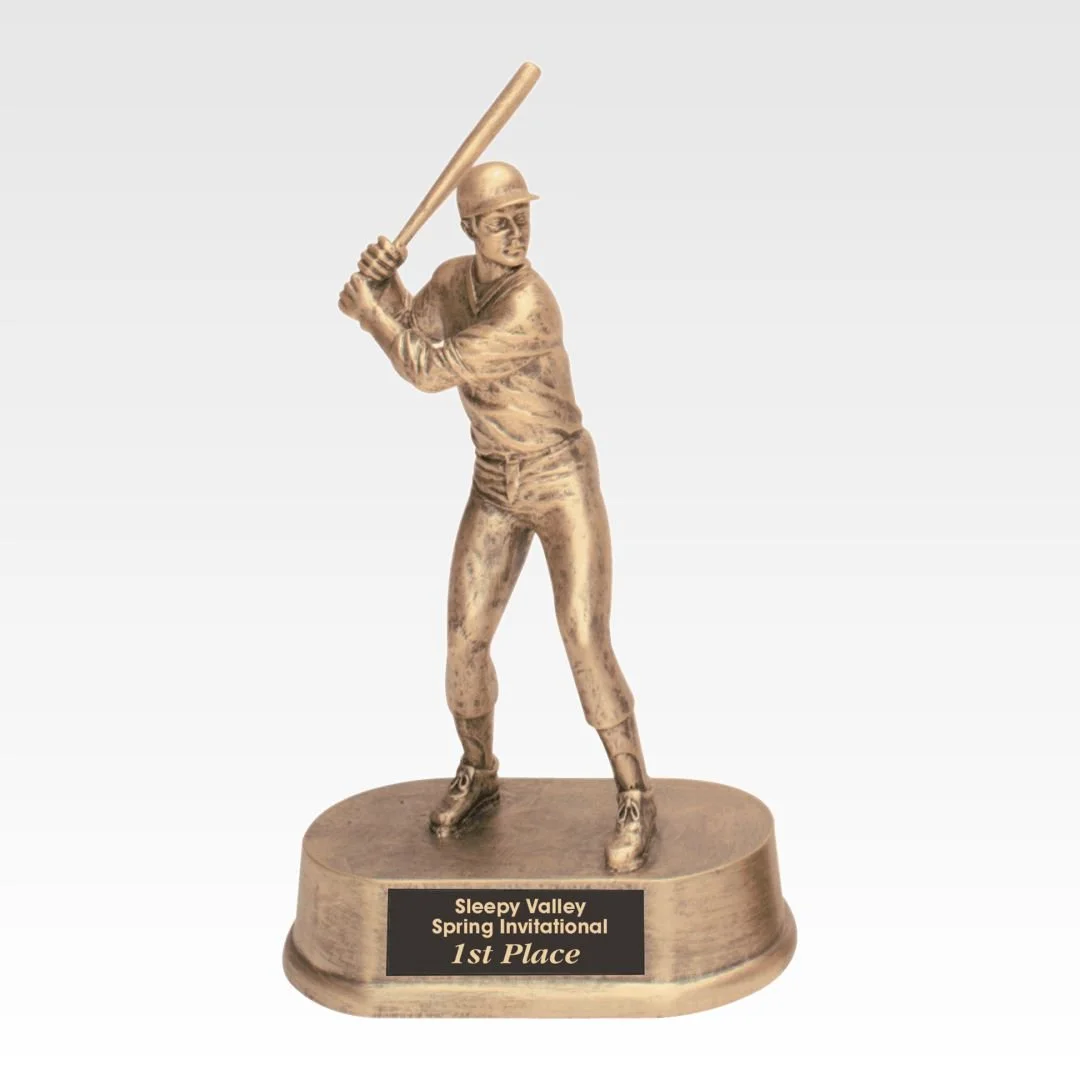 Antique Gold Male Softball Resin