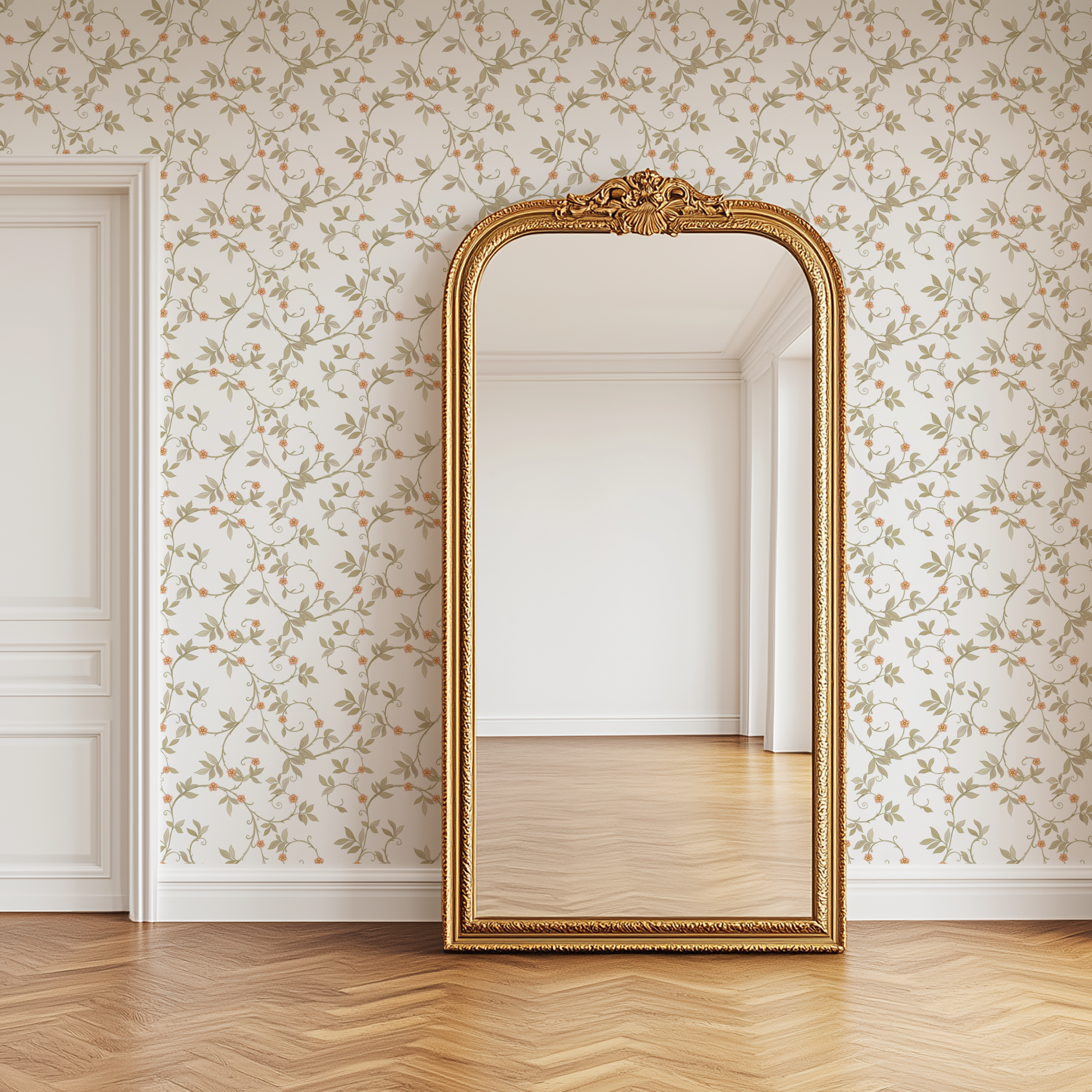 Comprar tapiz online diseño floral de enredaderas. Opciones en vinil adhesivo removible y papel pintado preempastado duradero. Ideal para sala, dormitorio, ambientes acogedores.