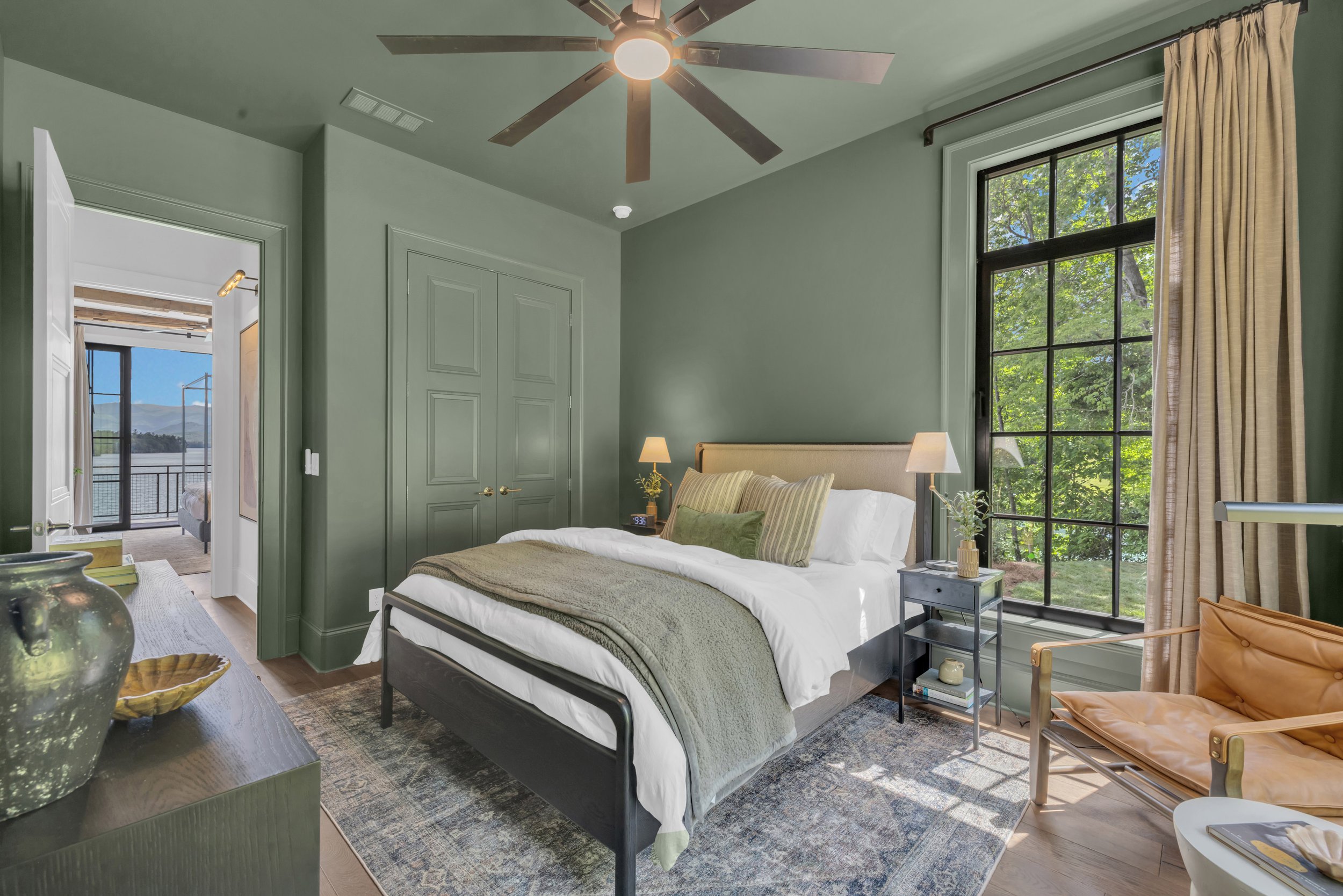 Modern Bedroom with Large Windows