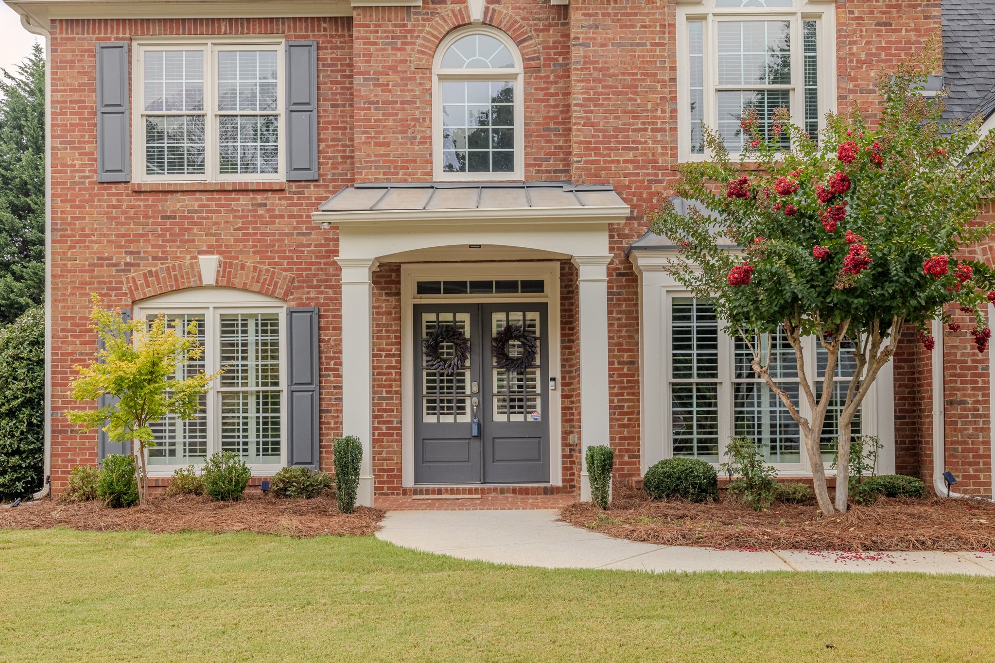 Front door of new real estate listing