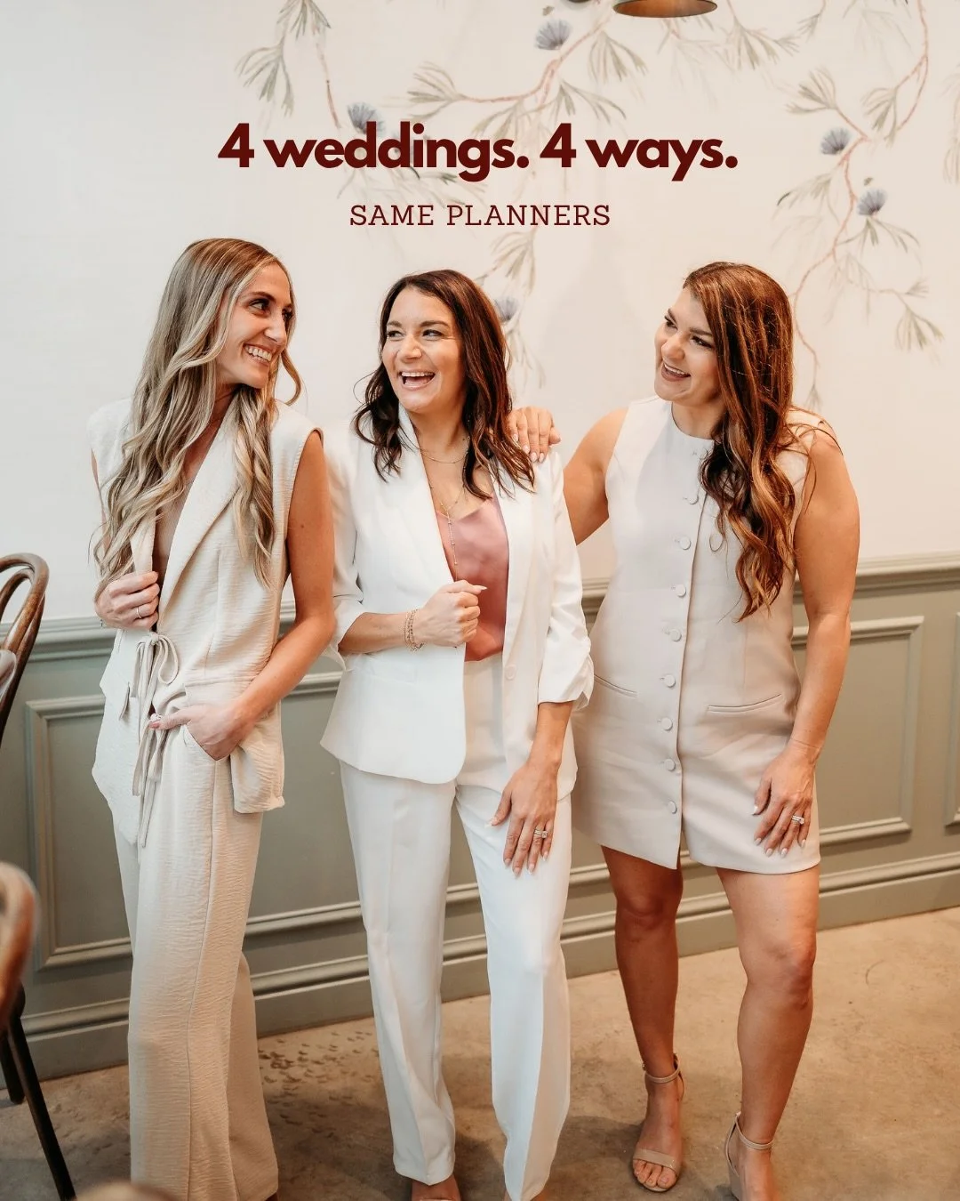 Four weddings, four distinct visions, all brought to life by the same team.

No two celebrations should feel the same, and that&rsquo;s exactly what keeps the process creative, collaborative, and completely tailored to each couple.

wanderlust weddin