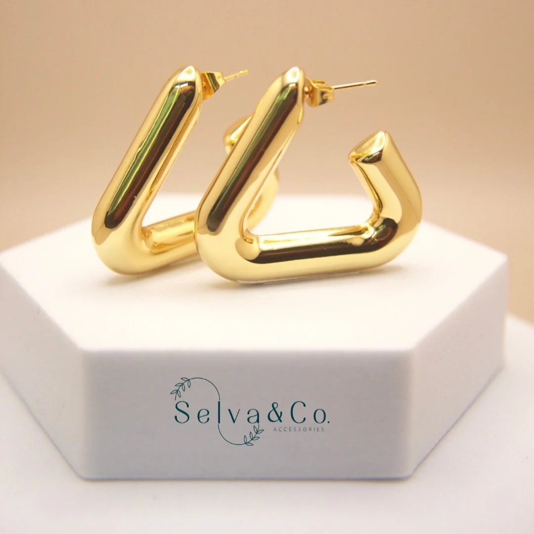 Selva & Co Triangle Earrings on Platform