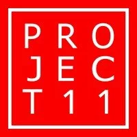 Red square logo with white text spelling 'PROJECT 11' in a grid format.
