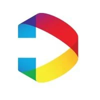 Colorful abstract letter "D" logo on white background