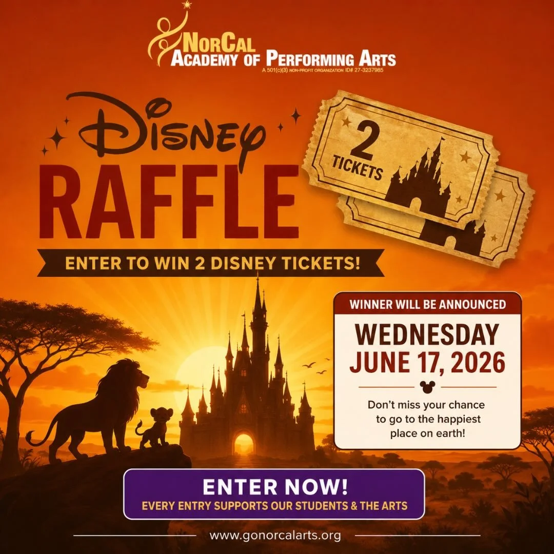 🏰✨ ENTER TO WIN A DISNEYLAND GETAWAY! ✨🦁

NorCal Academy of Performing Arts is giving away a 🎟️ $500 Disneyland Gift Card 🎟️ to help one lucky winner create magical memories this summer!

Winner will be announced: 📅 Wednesday, June 17, 2026
━━━━