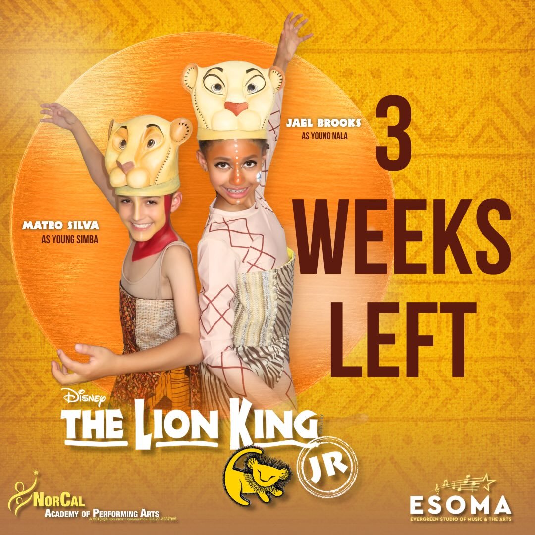 Feel the rhythm of the Pride Lands? 🥁🦁 There are only 3 weeks left until Norcal Academy of Performing Arts presents Disney&rsquo;s The Lion King Jr. at @hammertheatrecenter  from June 26 - June 28!

Come witness the magic of Cast Swahili, starring 