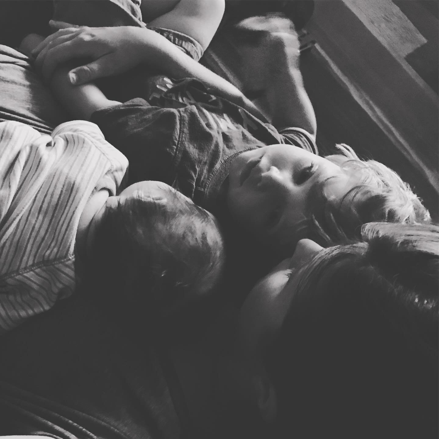 -

My shoulders still hold the shape
of my newborn babies,
though they are
now halfway grown.

Feeding.
Rocking.
Holding.

Those early nights&mdash;
shoulders molded,
bowed
by small bodies
that fit perfectly
in the hollow
between collarbone and breat