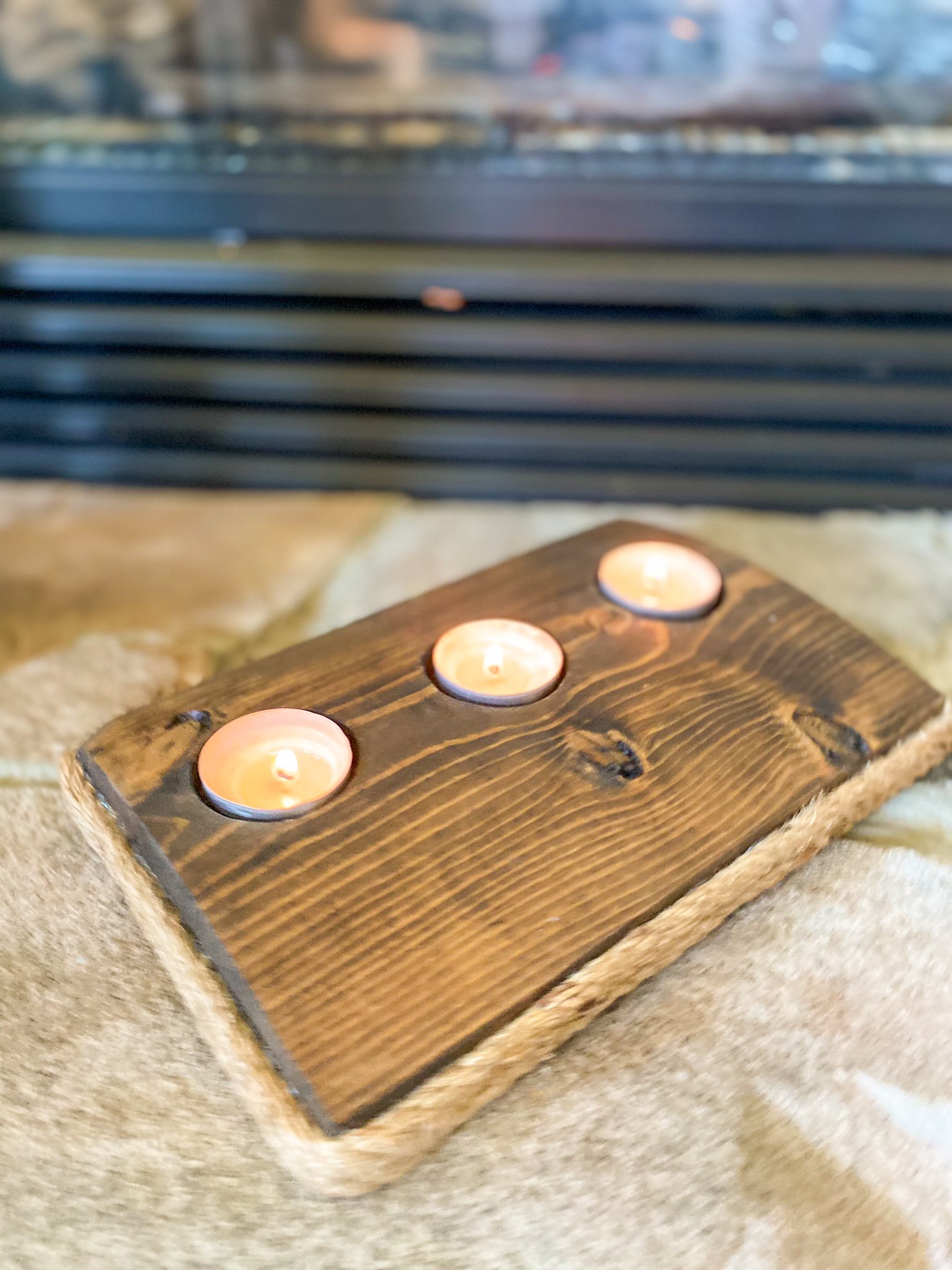 rustic tealight candle holder