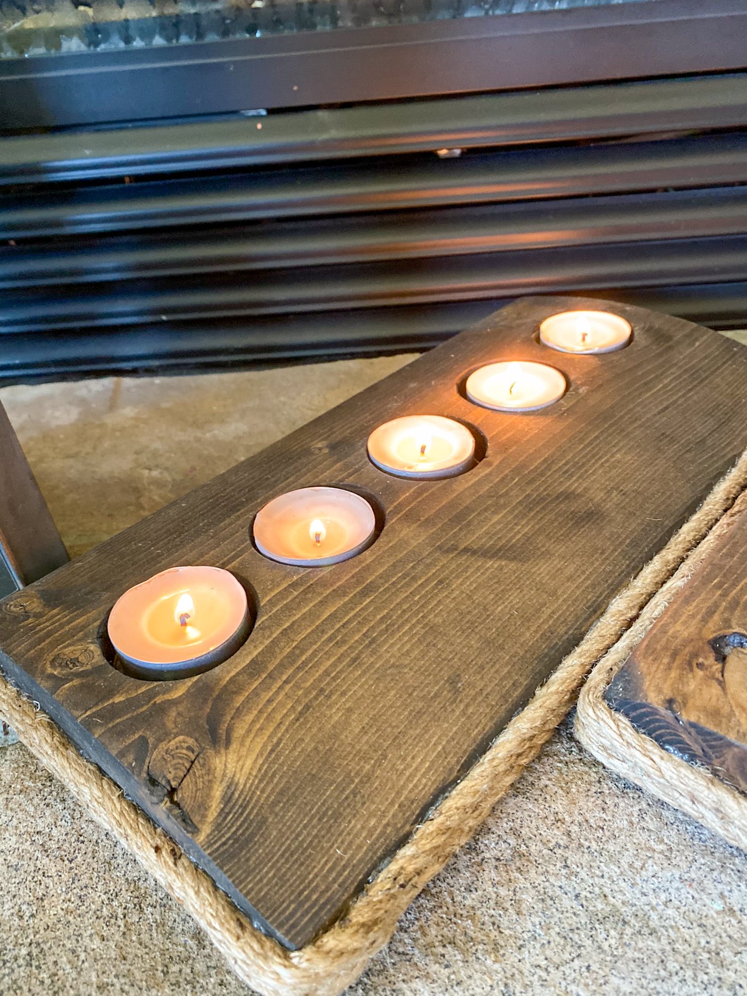 rustic tealight candle holder