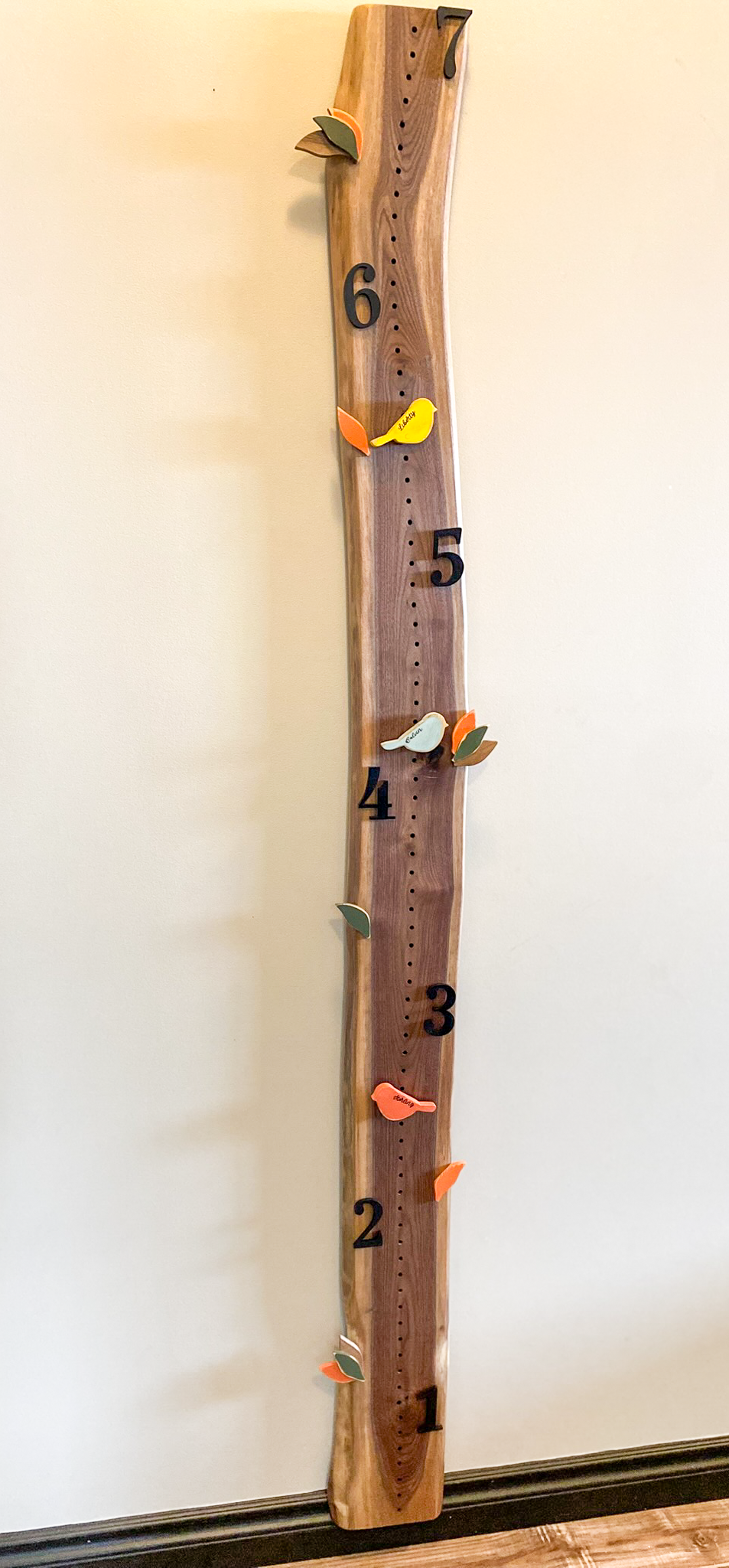 Custom Growth Chart for Kids, Handmade Live Edge Wood Height Chart Ruler, Family Home Decor Board