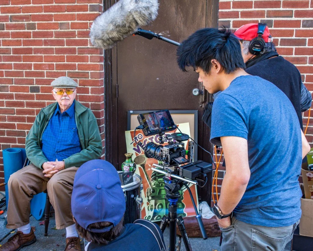 An interview taking place for the Fenway Memory Project