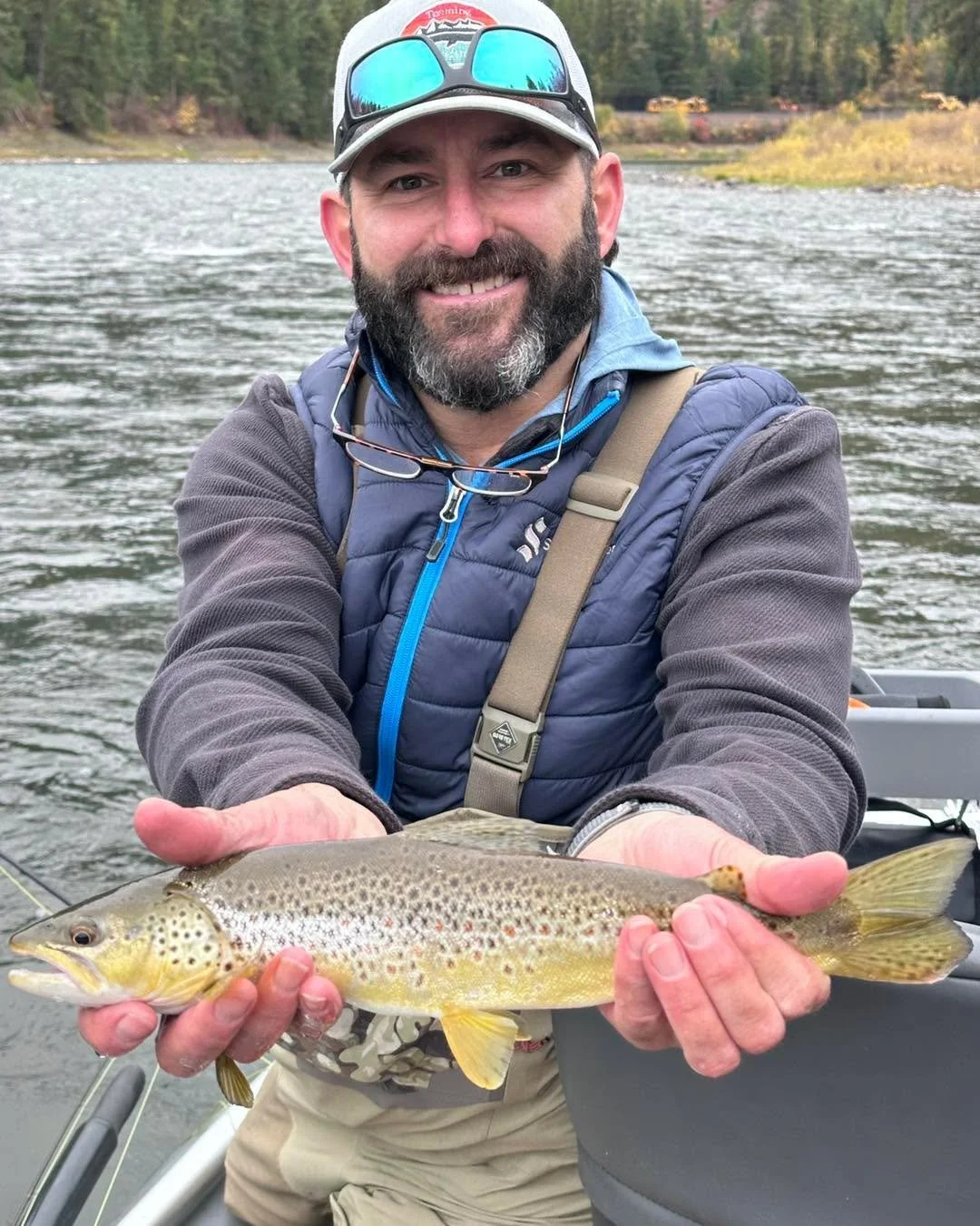 My first (hopefully of many) Clark Fork Brown Trout!  That fulfills the last of my goals for this season, and just in the nick of time! #clarkforkriver #Montana #fly #montanaflyfishing #streamerfishing #browntrout #browntroutflyfishing #browntroutfis