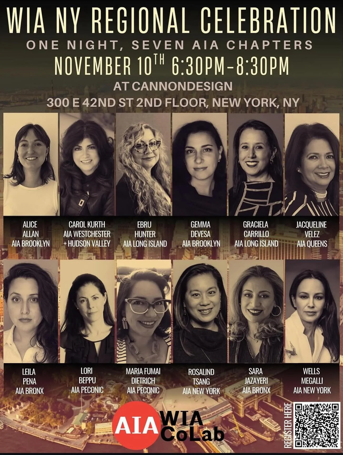 Happening tonight!!!

For the first time ever, Women in Architecture leaders and members from seven AIA New York chapters&mdash;Brooklyn, Bronx, Long Island, New York, Peconic, Queens, and Westchester + Hudson Valley&mdash;are coming together under o