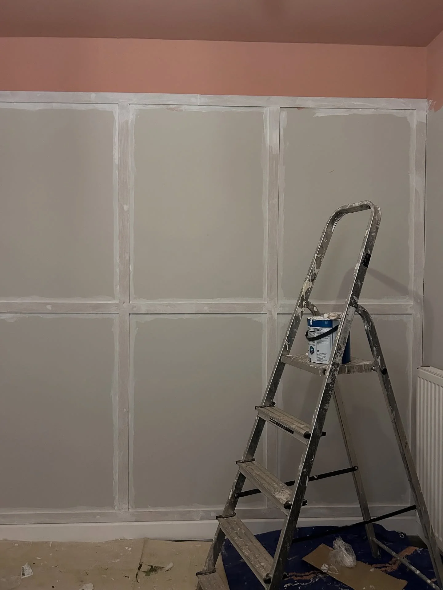If you&rsquo;re wondering why I&rsquo;ve been so quiet it&rsquo;s because I&rsquo;ve been working on a big exciting project! Here&rsquo;s the dining room in progress - you know how much I love a pink ceiling 👀