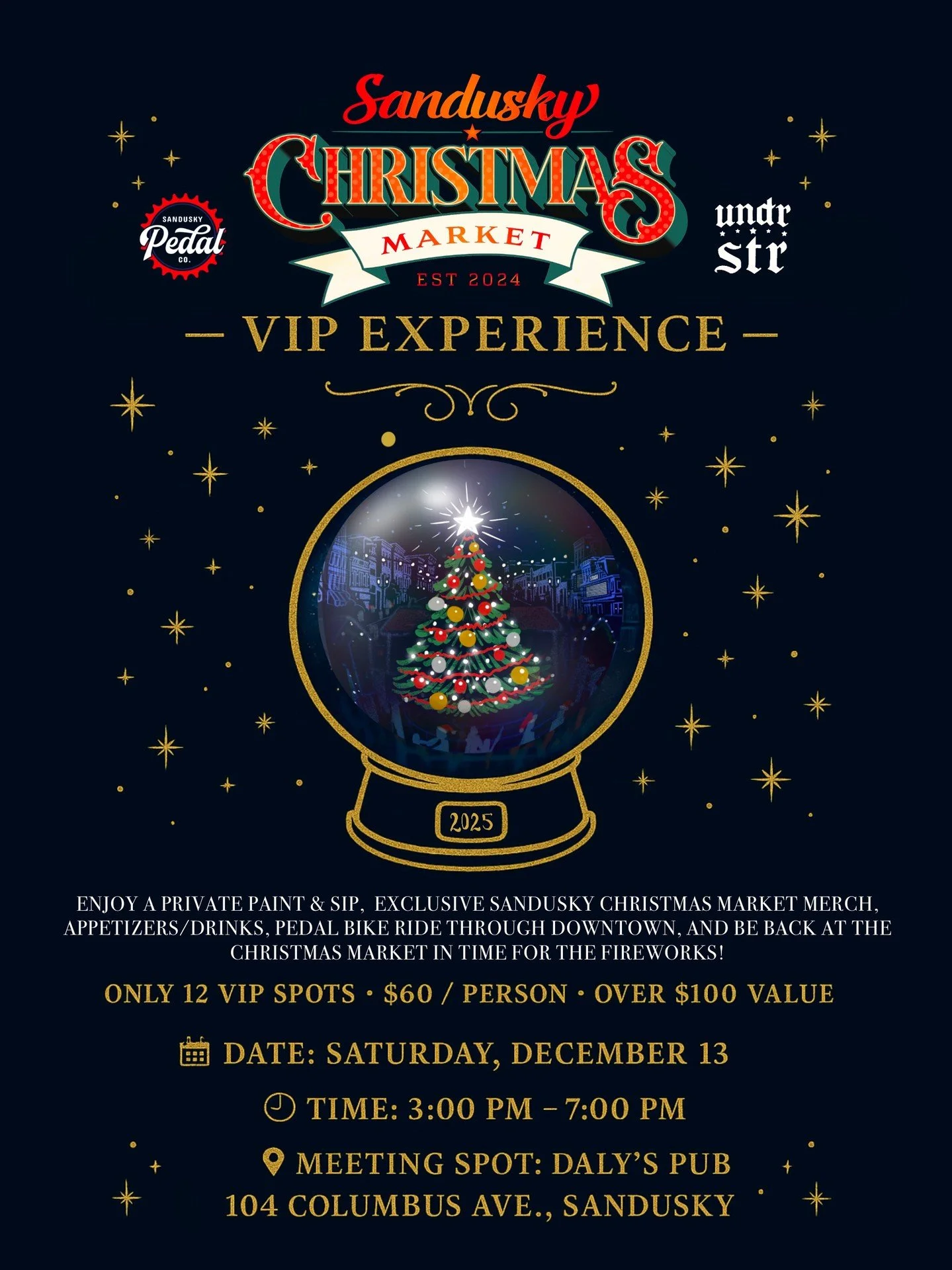 🎄✨ Last-minute plans? We've got you covered!

If you&rsquo;re looking for something festive, fun, and unforgettable TONIGHT, this is it. The Sandusky Christmas Market VIP Experience is the ultimate way to soak in the final magic of the season &mdash