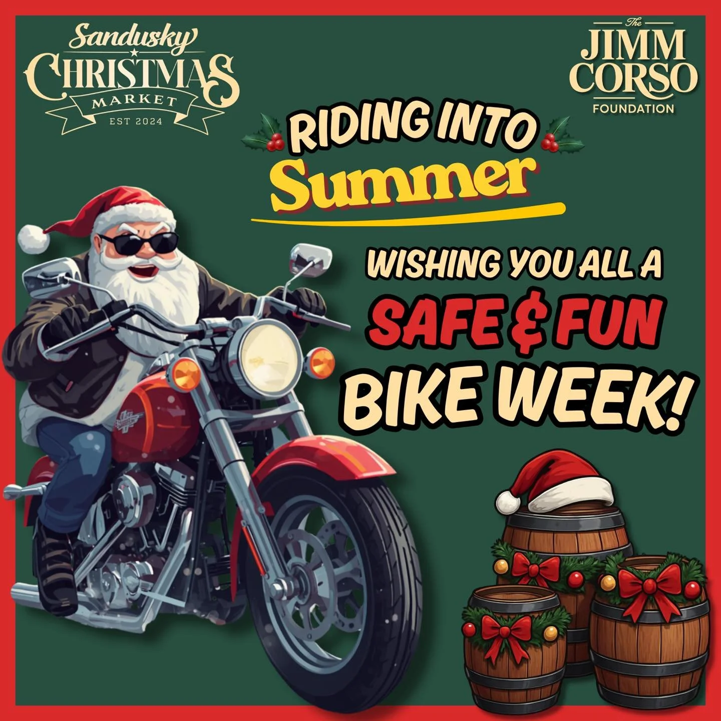 May your Bike Week be merry, safe and bright! 🏍️ 🧑&zwj;🎄 

#sanduskychristmasmarket #sanduskyohio #ohiobikeweek