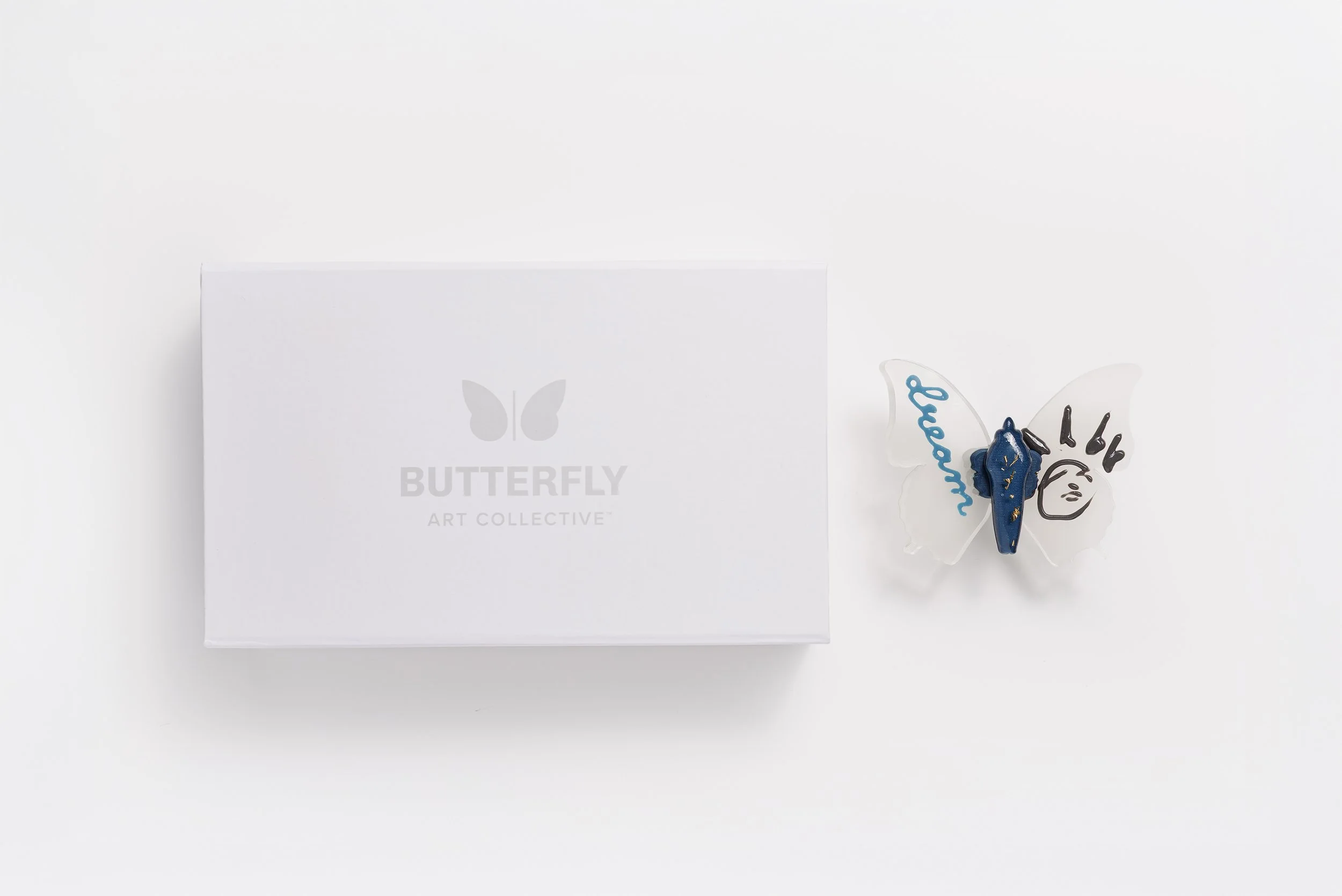 Miniature soft resin butterfly art representing the community affected by the American Civic Association mass shooting in Binghamton, NY