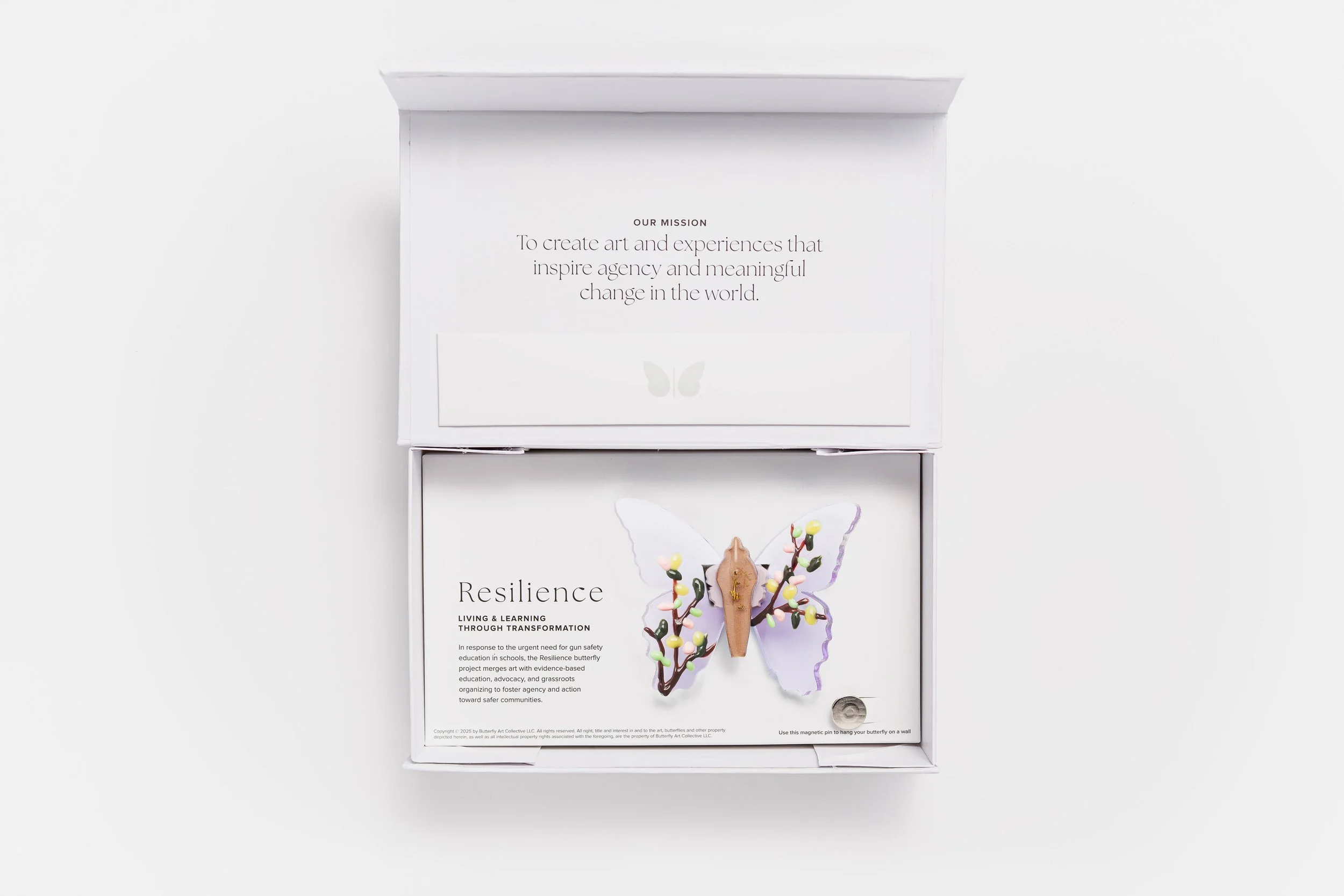 Miniature soft resin butterfly art representing the community affected by the Thousand Oaks, CA mass shooting