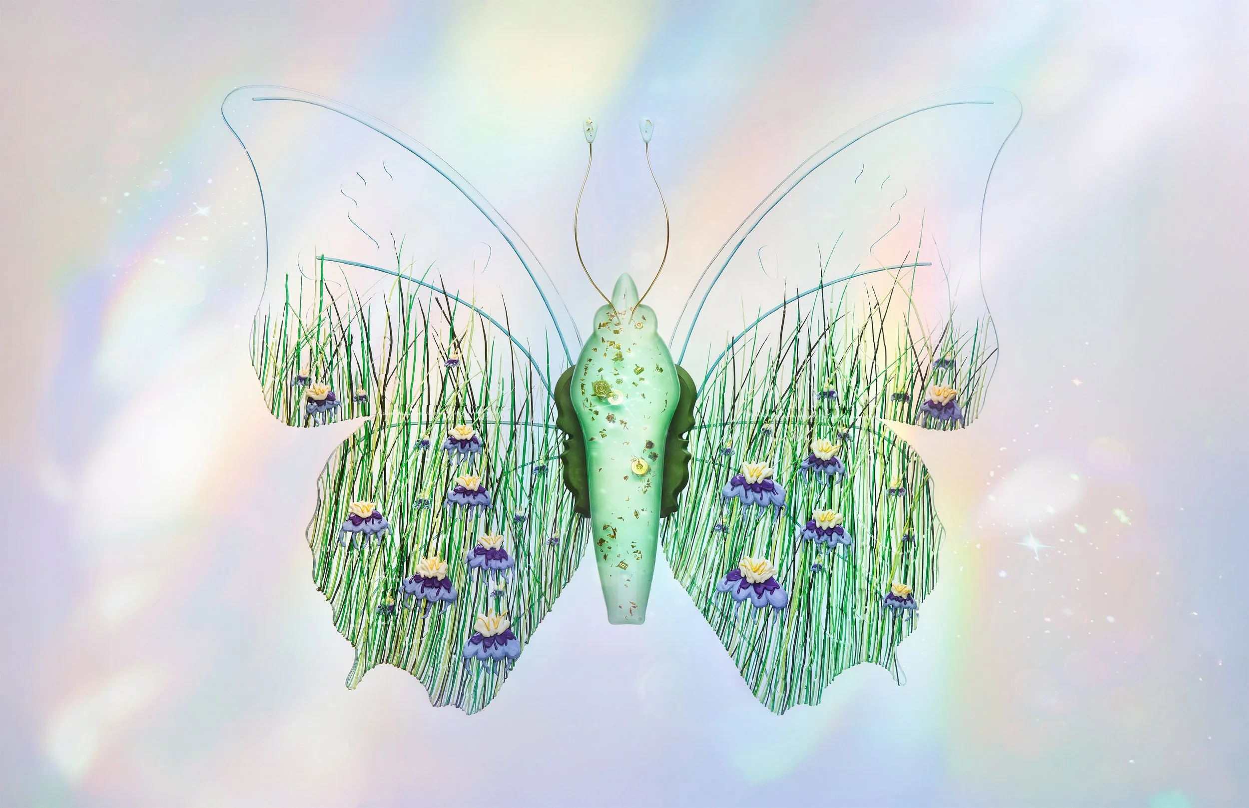 Soft resin butterfly sculpture representing the community affected by the Columbine High School mass shooting in Littleton, CO