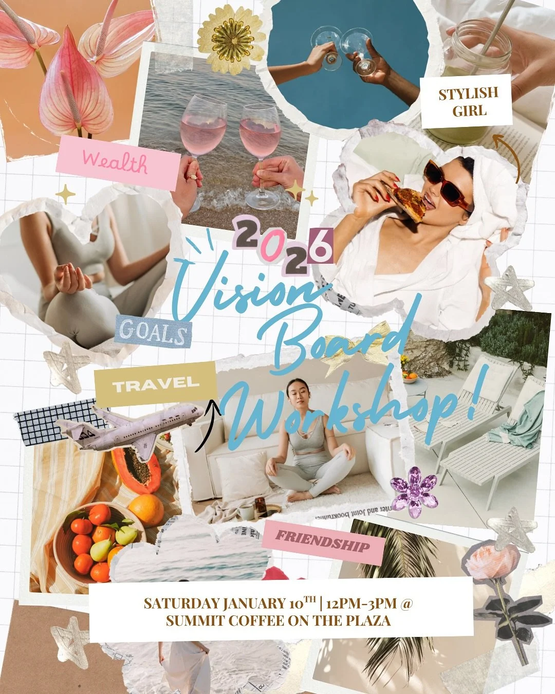 ✨🖌️ VISION BOARD WORKSHOP 🖌️✨

Kick off 2026 with intention, creativity, and a little manifesting magic! Join us this Saturday, 1/10 at Summit Coffee On The Plaza to craft your vision for the year ahead &mdash; open to vendors, makers, and our enti
