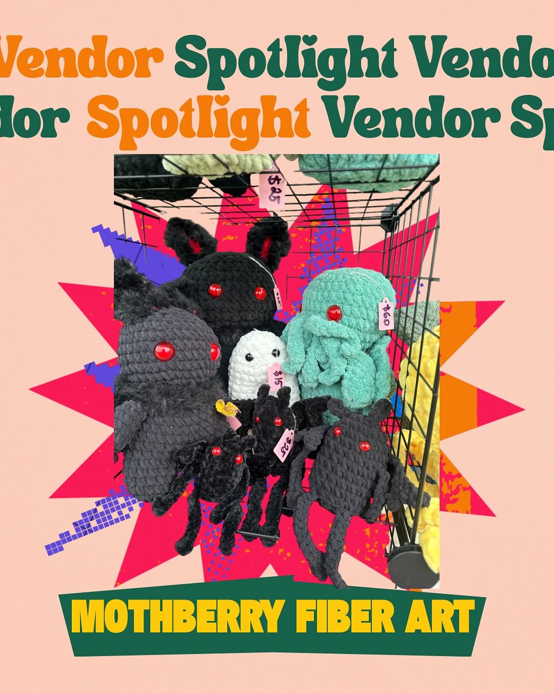 🧶✨ WINTER BREAK VENDOR SPOTLIGHT ✨🧶

Say hello to Mothberry Fiber Art &mdash; where crochet comes to life in the cutest ways possible.

From tiny creatures with big personalities to crochet foods that look almost snackable (almost 👀), every piece 