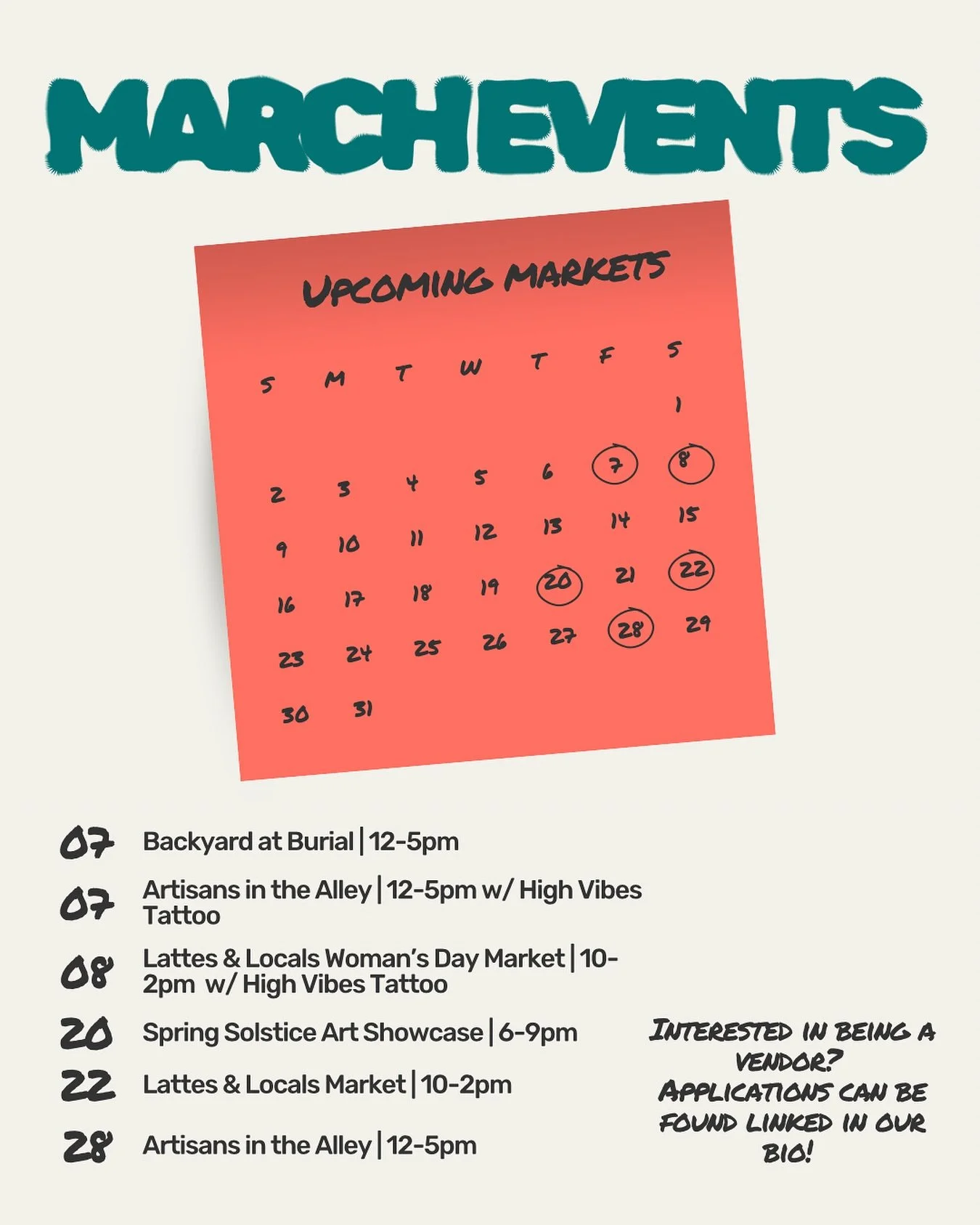 🌷✨ SPRING IS SPRINGING&hellip; AND SO IS MARKET SEASON ✨🌷

The days are getting longer, the air feels lighter, and that can only mean one thing&hellip; Manifest Market season is BACK.

March is kicking off with some of our favorite tried-and-true v