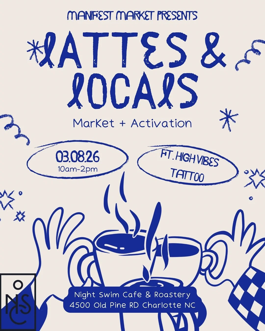🖋️☕ WOULD YOU GET A TATTOO AFTER A LATTE? ☕🖋️

Because next Sunday&hellip; you absolutely can.

Join us for Lattes &amp; Locals ft. @highvibestattoo &mdash; where cozy coffee shop vibes meet tiny tattoo energy.

📍 Night Swim Cafe &amp; Roastery
📅