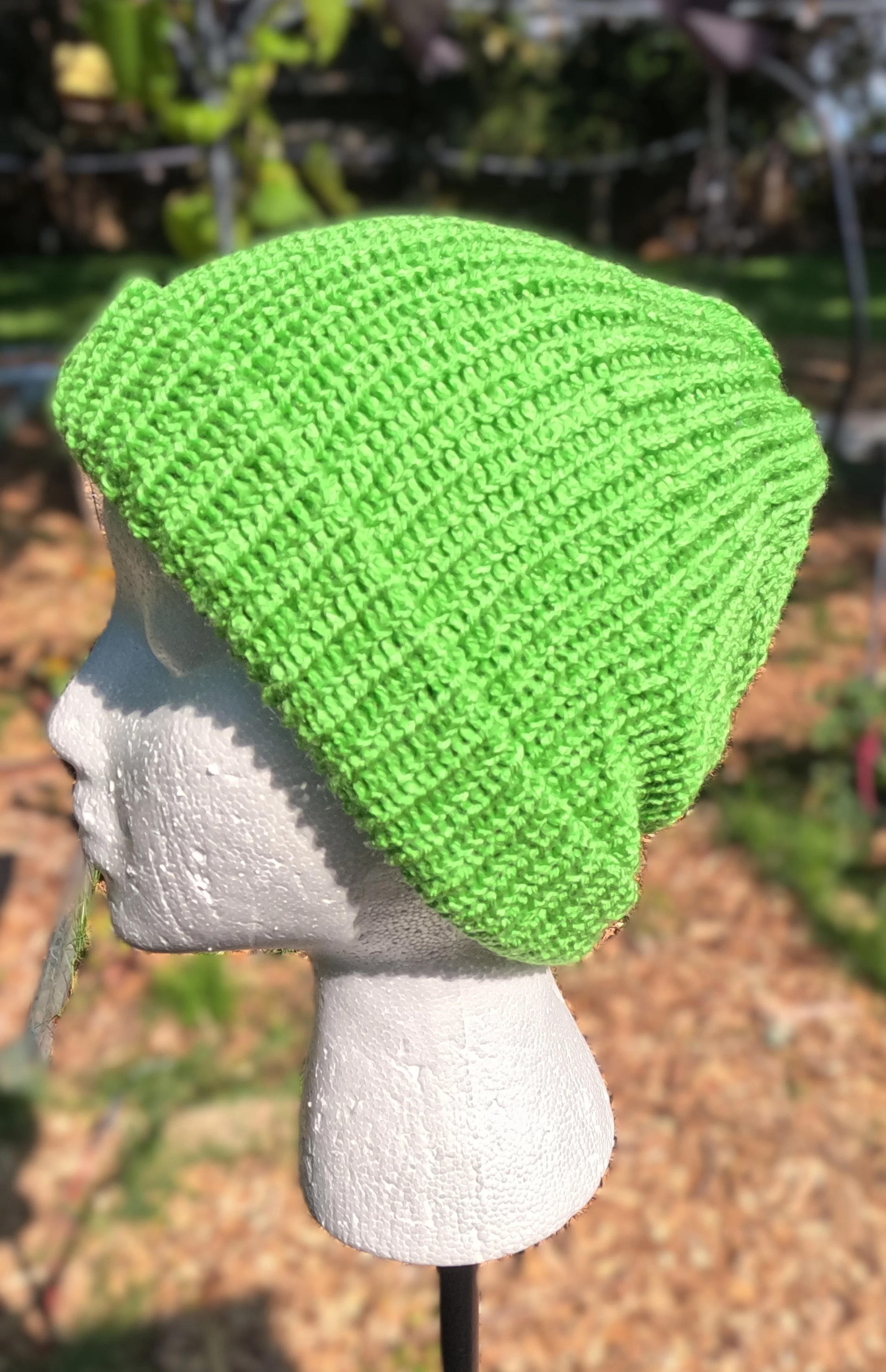 Deep Neon Green Knit beanie