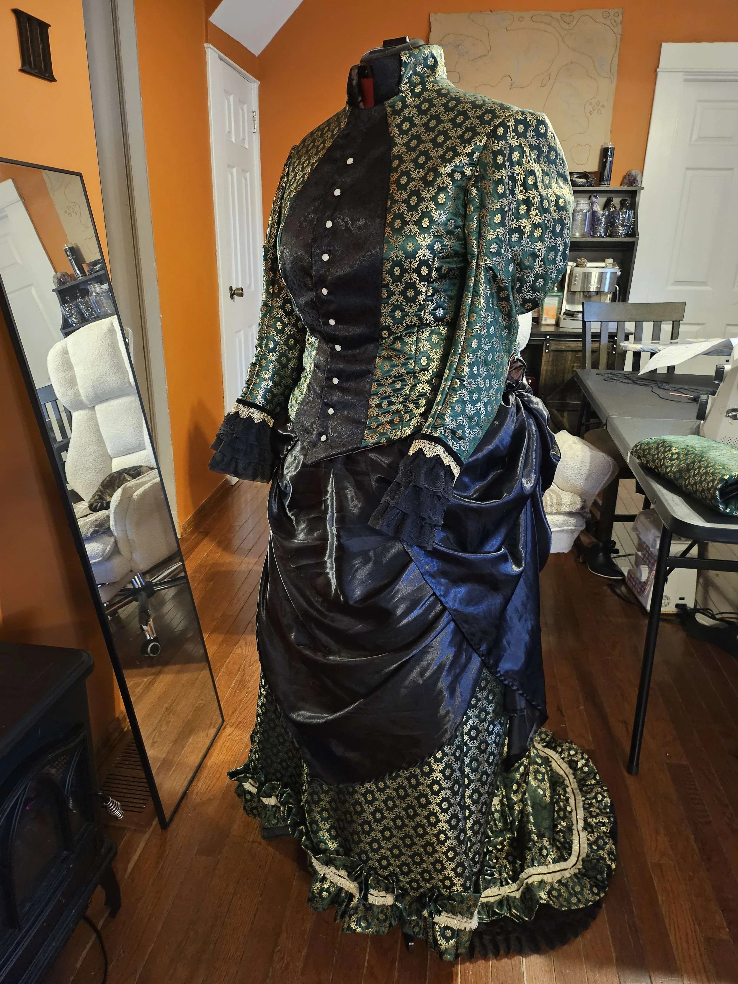 1885 historical themed evening gown for Phantom of the opera 