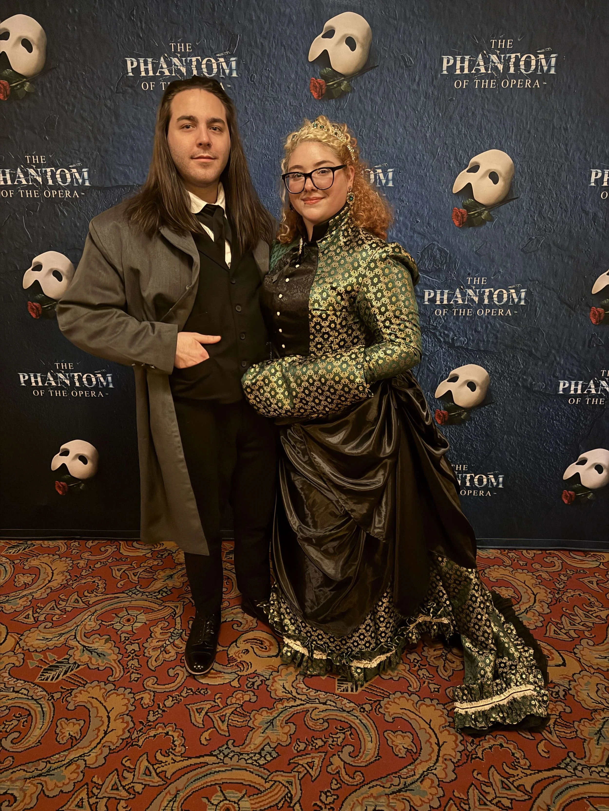 1885 style evening gown for Phantom of the opera at the Fox theater 