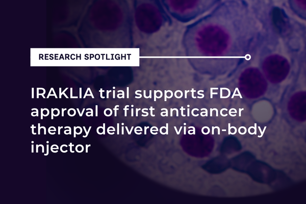 IRAKLIA trial supports FDA approval of first anticancer therapy delivered via on-body injector