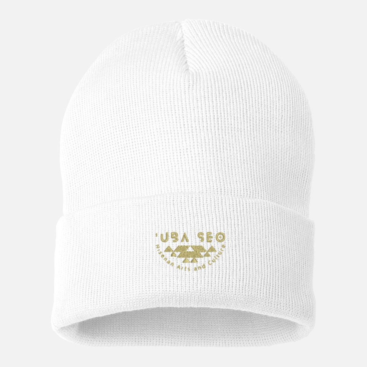 'UBA SEO Beanie | White with Gold Logo