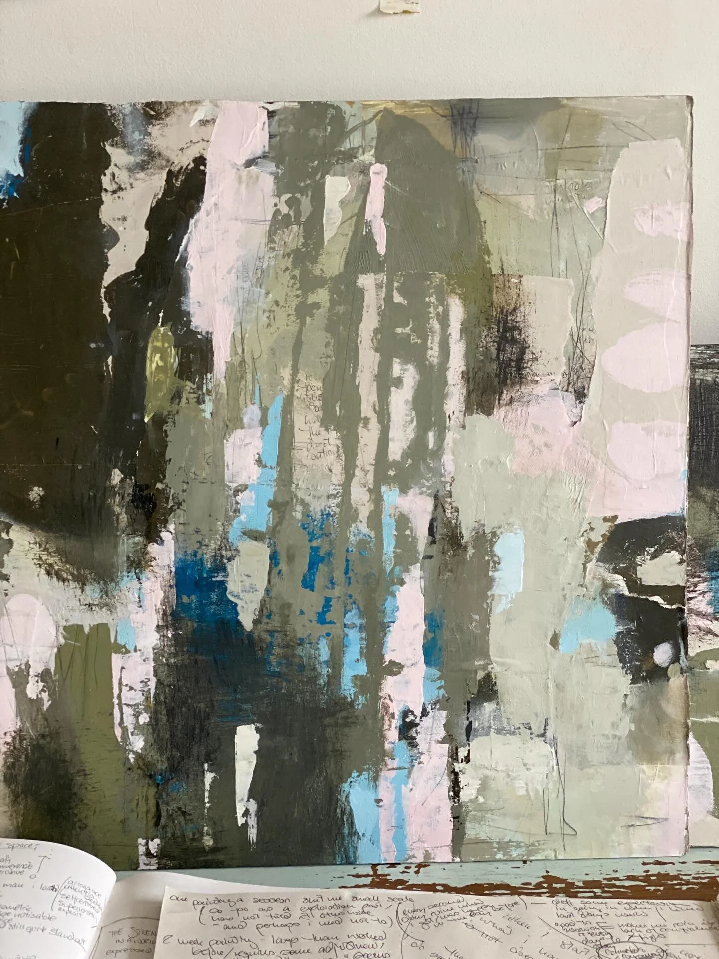 painting / going deep on non attachment
.
The exercise has definitely challenged me and pushed me into discomfort as well as joy and surprise - alternating every second day really 😆
.
Going back to the same piece of work every day, confronted with g