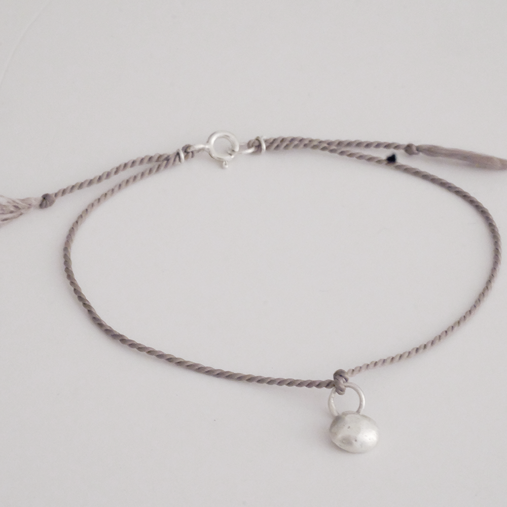 23) free spirit of nature . bracelet . silver & silk . adjustable in length . dkk 590