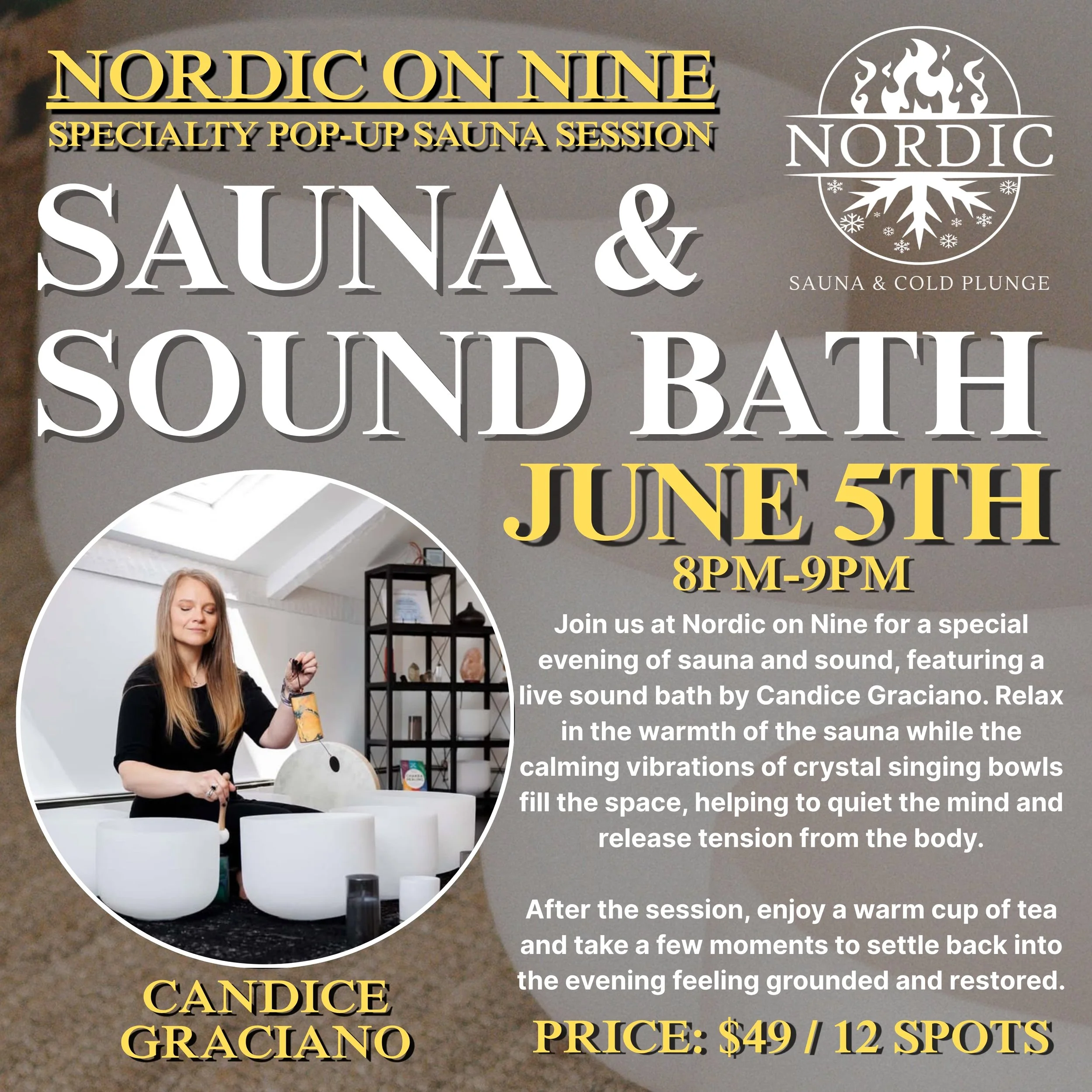 Specialty Event: Sauna & Sound Bath June 5th 8-9pm
