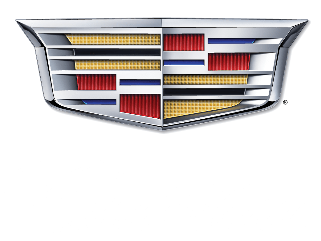 Cadillac emblem with logo and stylized text