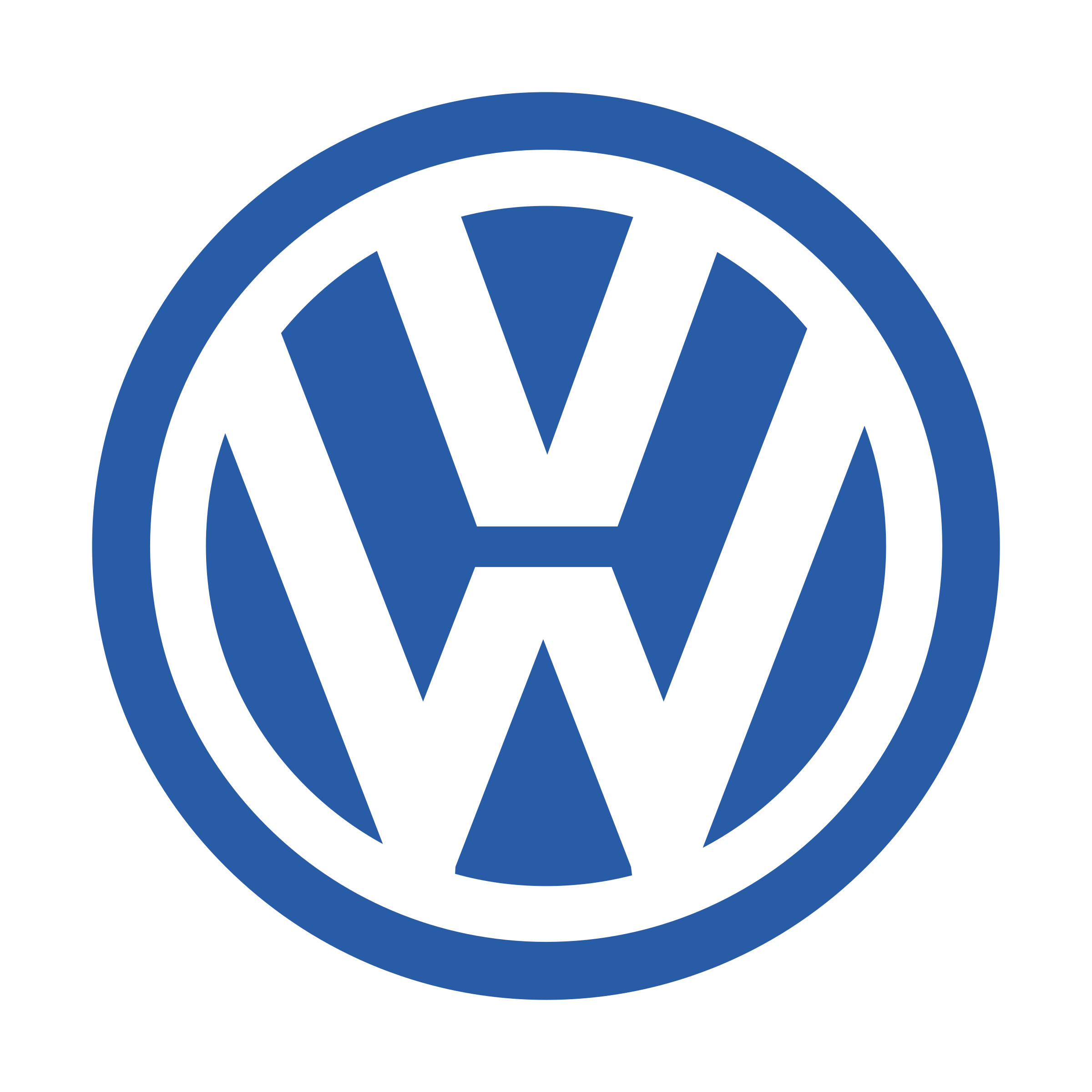 Volkswagen logo with a blue circle and white VW initials