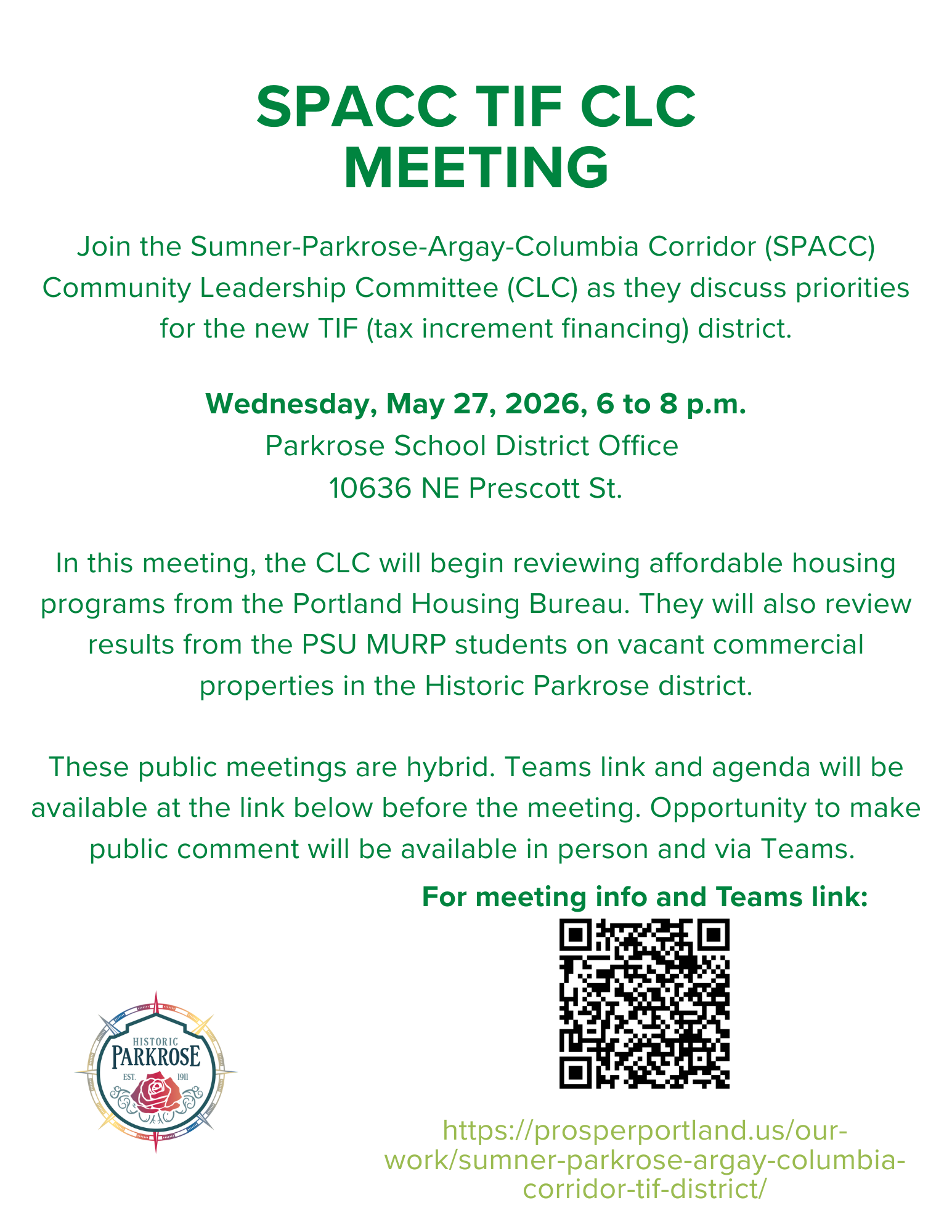 SPACC TIF CLC Meeting