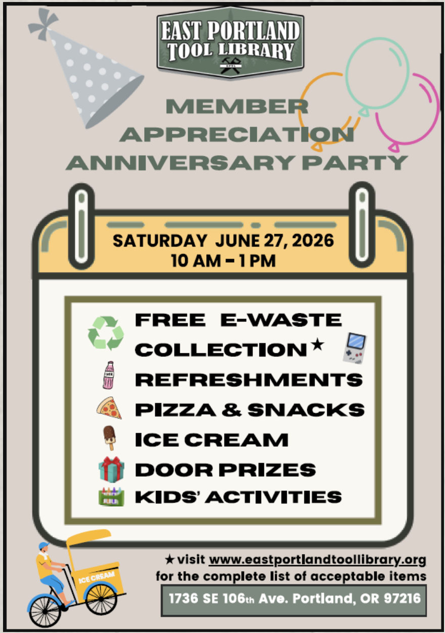 East Portland Tool Library 3rd Anniversary Party