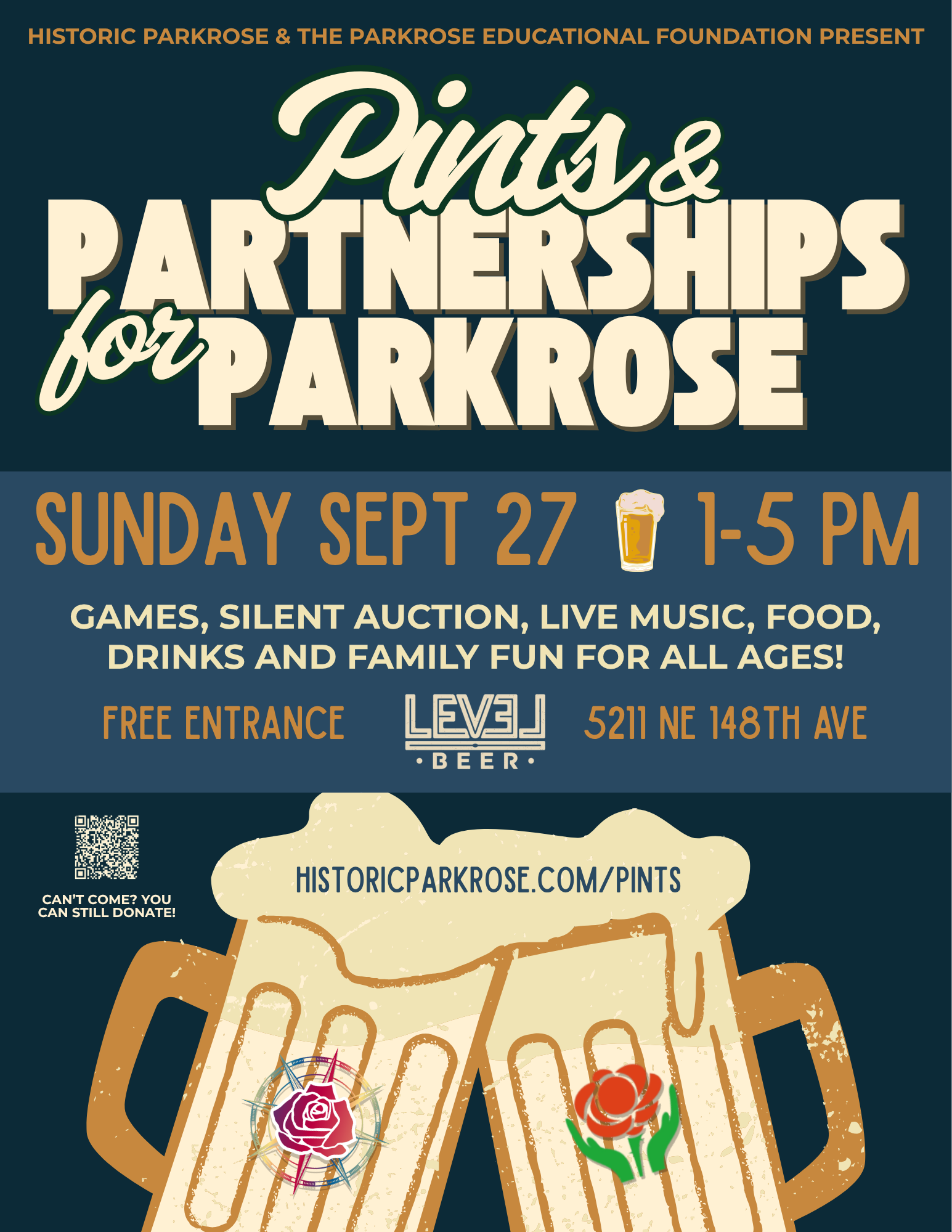 Pints &amp; Partnerships: A Fundraiser for Historic Parkrose and the Parkrose Educational Foundation at Level Beer!