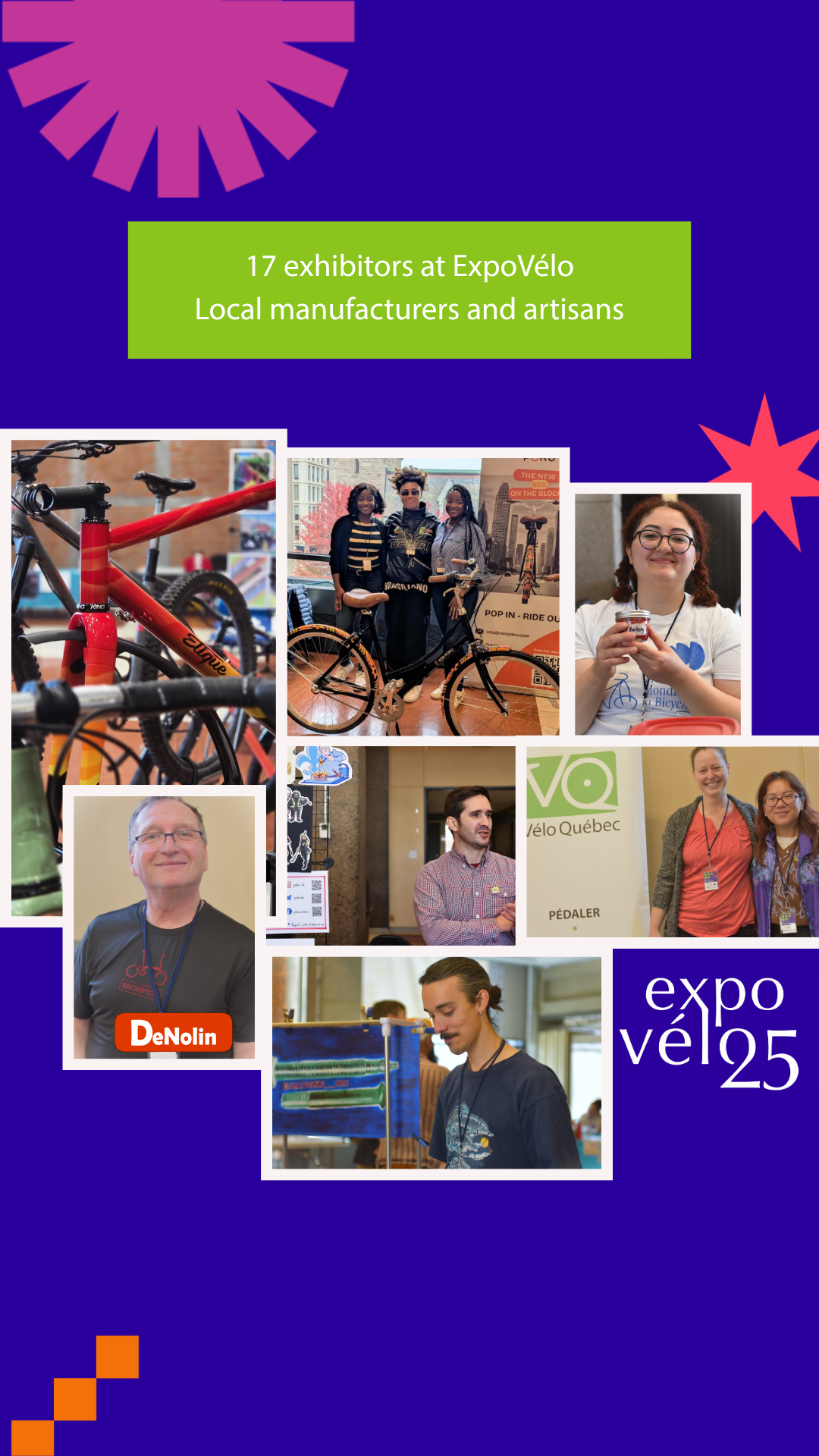 17 exhibitors at ExpoVélo. Local manufacturers and artisans