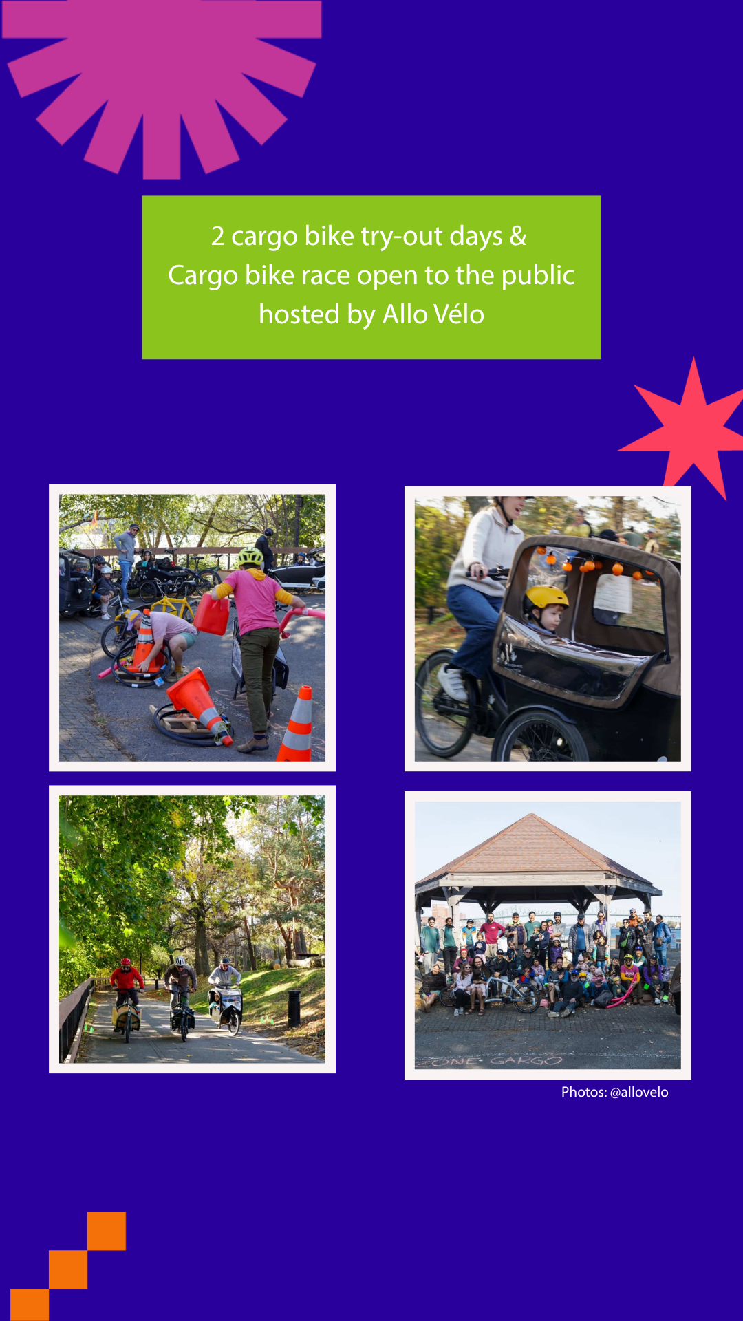 2 cargo bike try-out days & Cargo bike race open to the public hosted by Allo Vélo