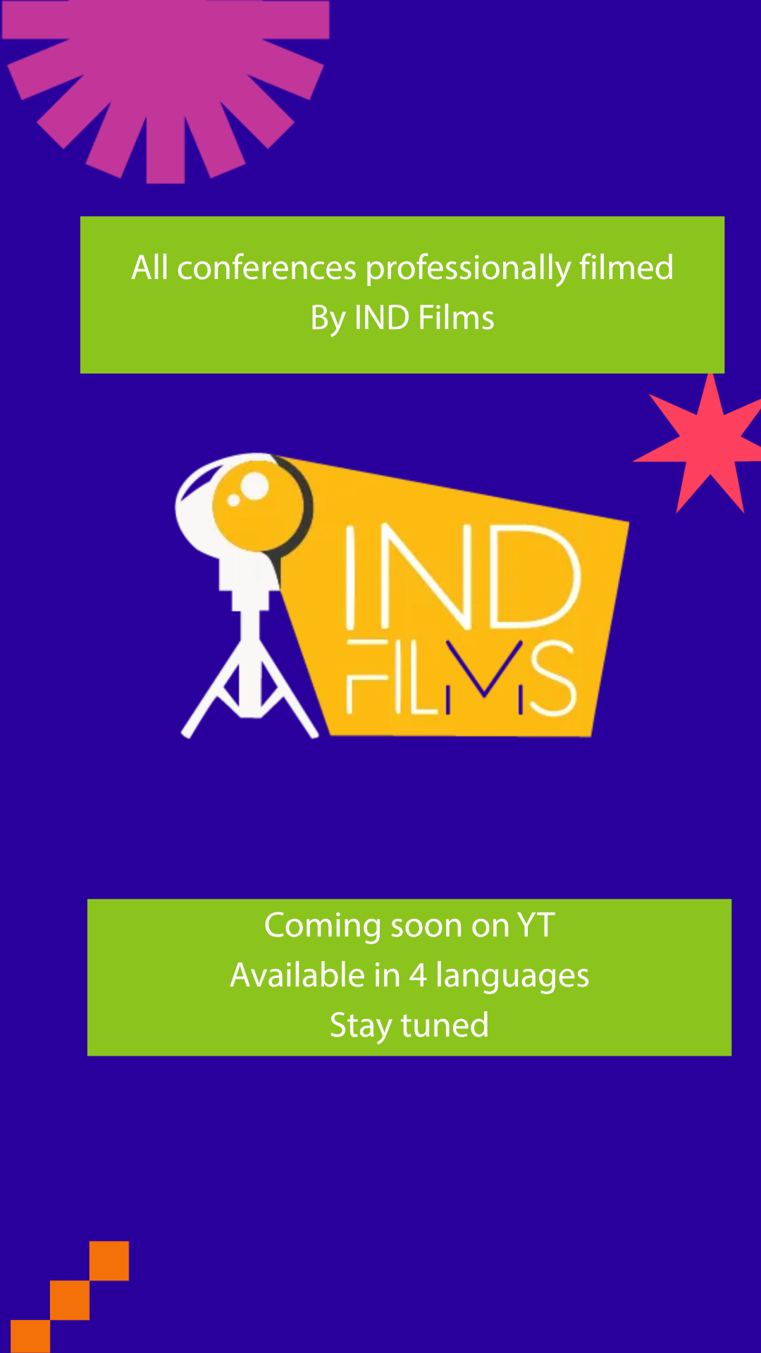 All conferences professionally filmed by IND Films
