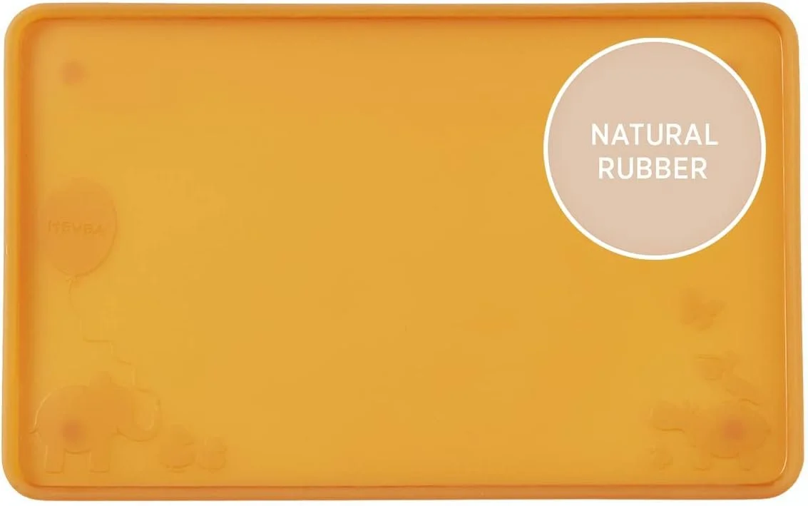 HEVEA Natural Rubber Kids Placemat - Alternative to Silicone and Plastic with Upcycled Material, Safe for Children with Fun Animal Designs (Natural) $28.99