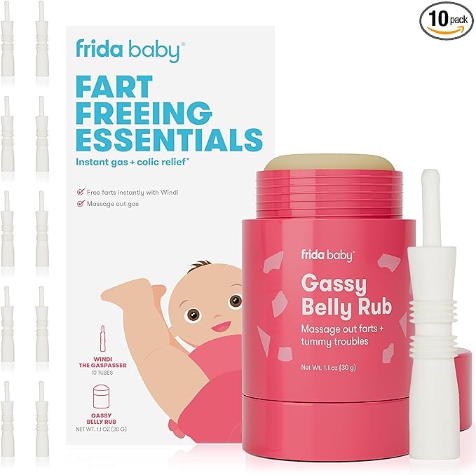 Frida Baby Fart Freeing Essentials | Includes Windi and Gassy Belly Rub for Safe, Natural, and Instant Gas and Colic Relief for Infants and Babies $18.24